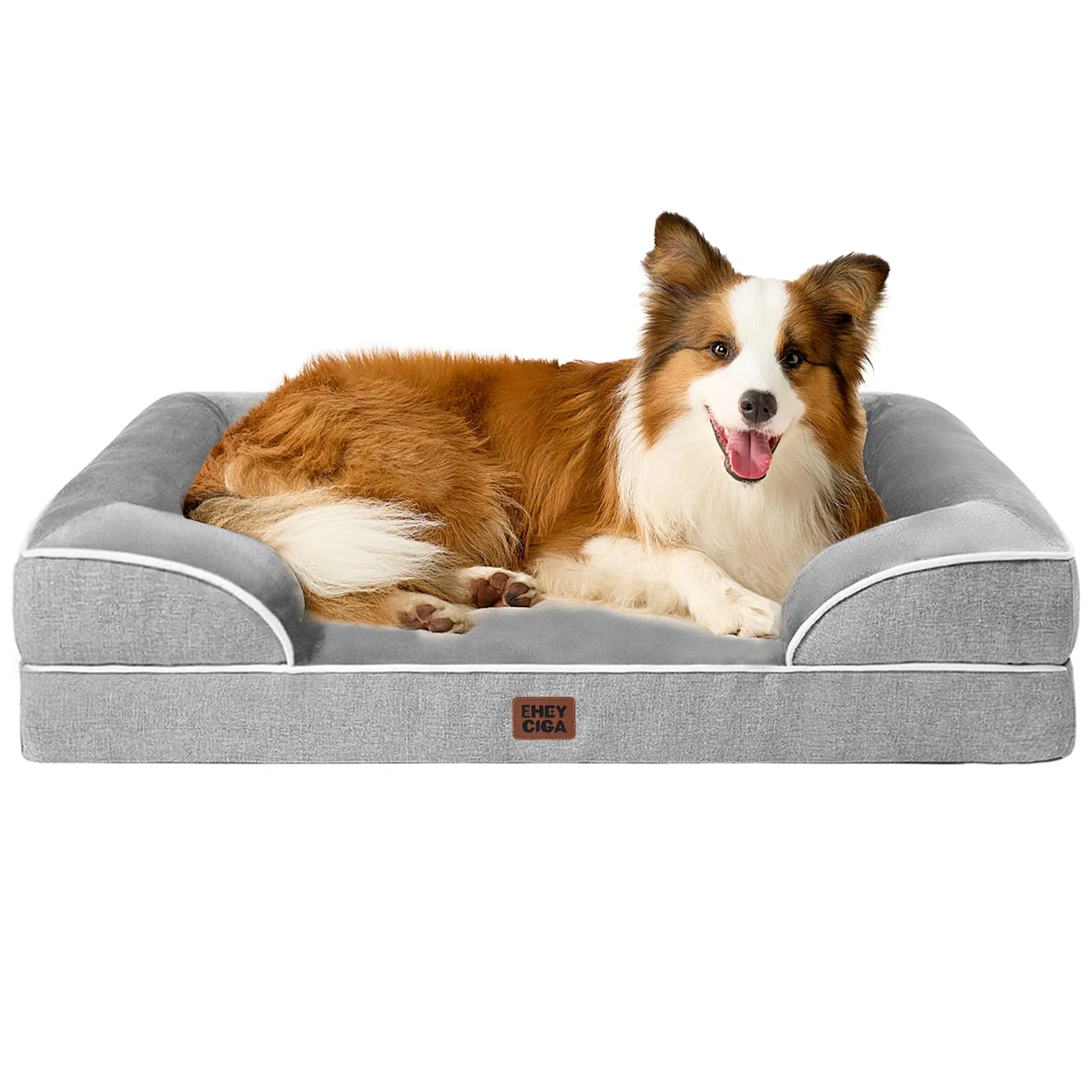 EHEYCIGA Cuccia Cane Interno Taglia Grande, 104x68x16cm, Grigio - immagine 1