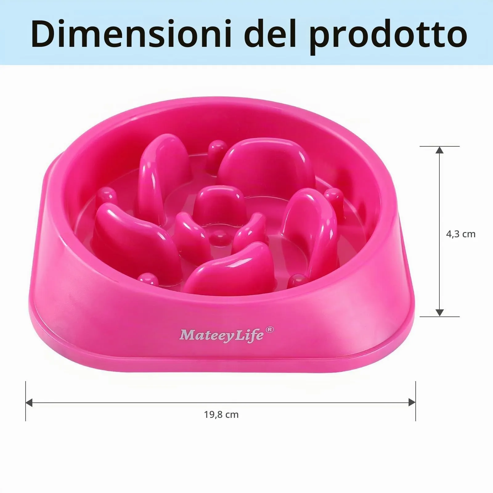 MateeyLife Ciotole per cani con alimentazione lenta, 2 pezzi, antiscivolo, per razze medio-grandi, viola e blu - immagine 3