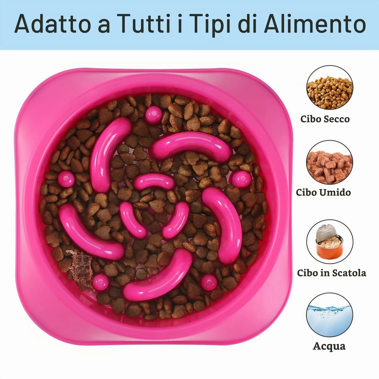 MateeyLife Ciotole per cani con alimentazione lenta, 2 pezzi, antiscivolo, per razze medio-grandi, viola e blu - immagine 6