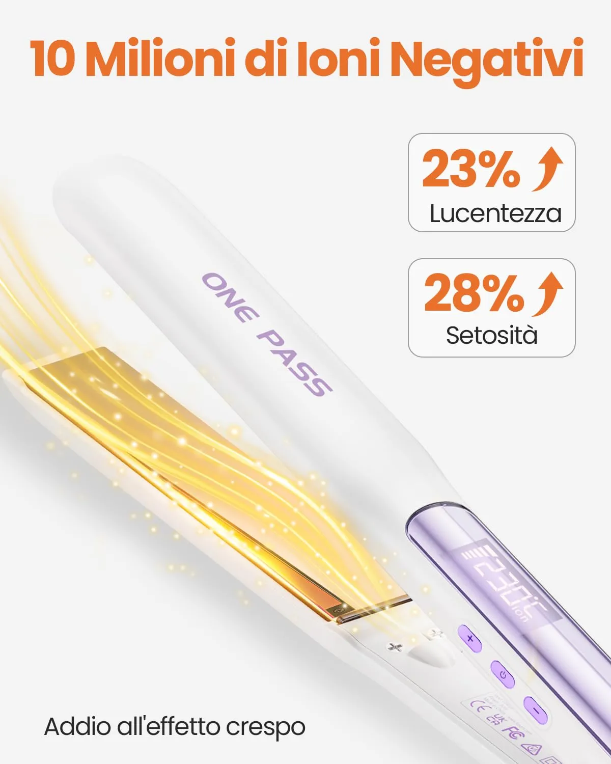 Faszin Piastra per Capelli Professionale in Titanio 30mm 2 in 1 DEH7620 - immagine 5