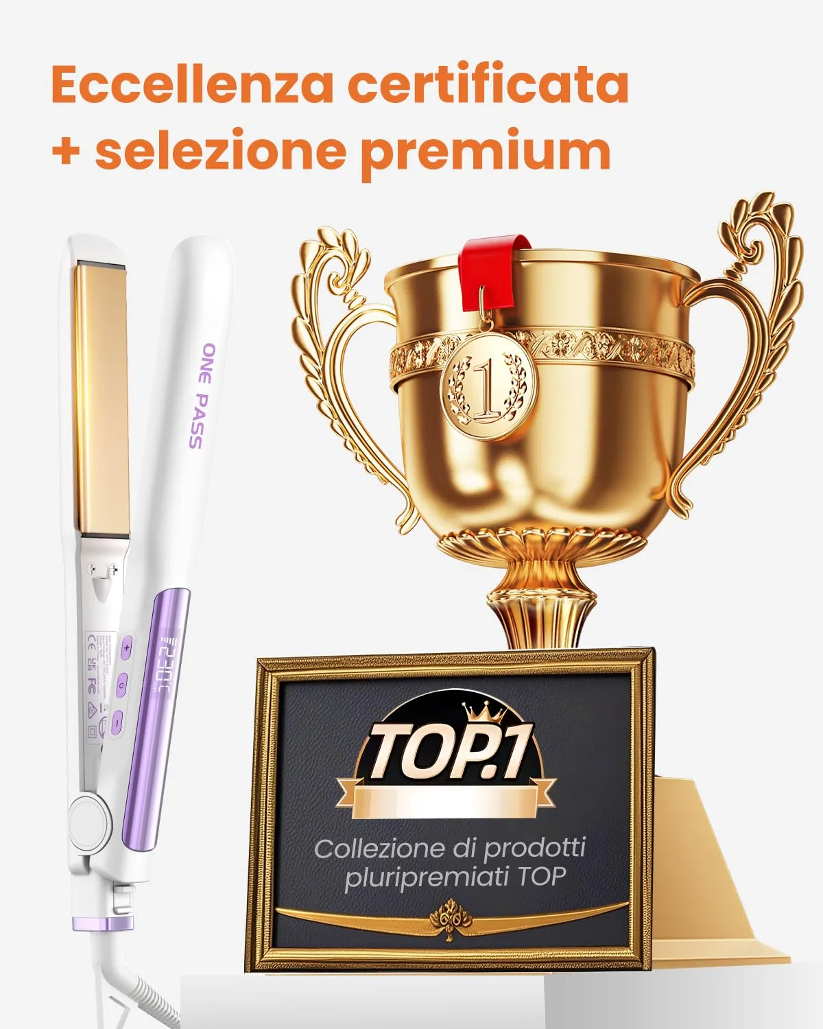Faszin Piastra per Capelli Professionale in Titanio 30mm 2 in 1 DEH7620 - immagine 8