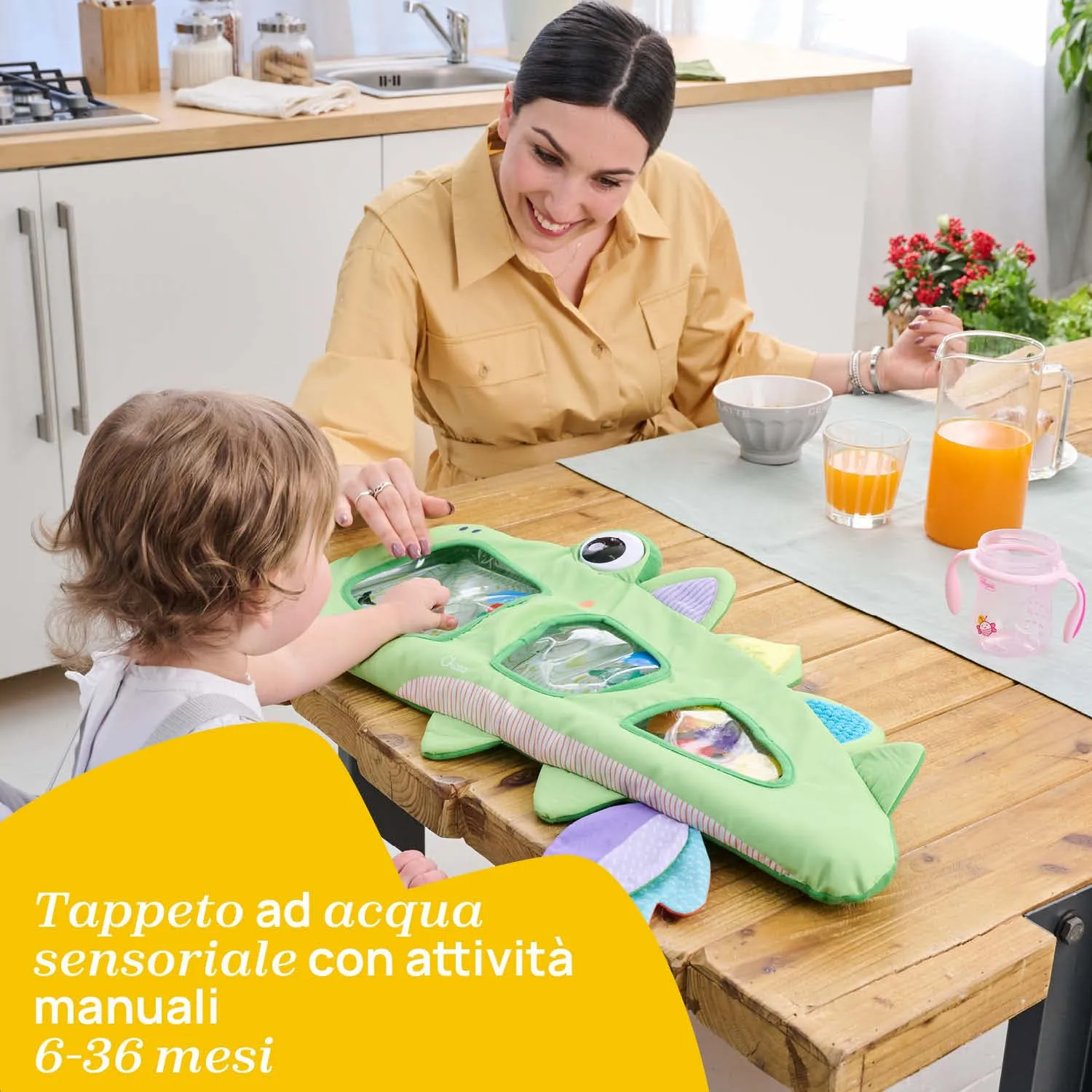 Chicco Coccodrillo Tappeto ad Acqua Sensoriale per Bambini 6-36 Mesi - immagine 2