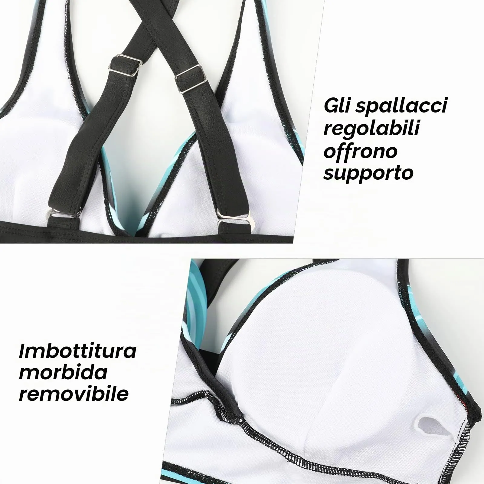 Adigaber Costume da Bagno Due Pezzi Donna Vita Alta Stampato Bikini Sets - immagine 6