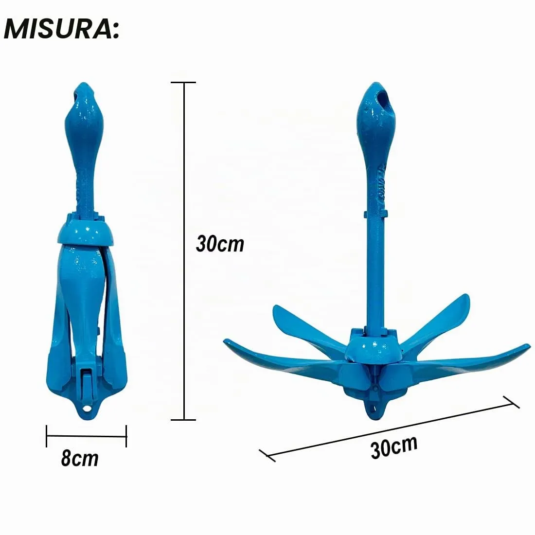 BeGrit Ancora Barca Pieghevole 1.5kg Kit per Kayak e Gommone con Cima - immagine 2