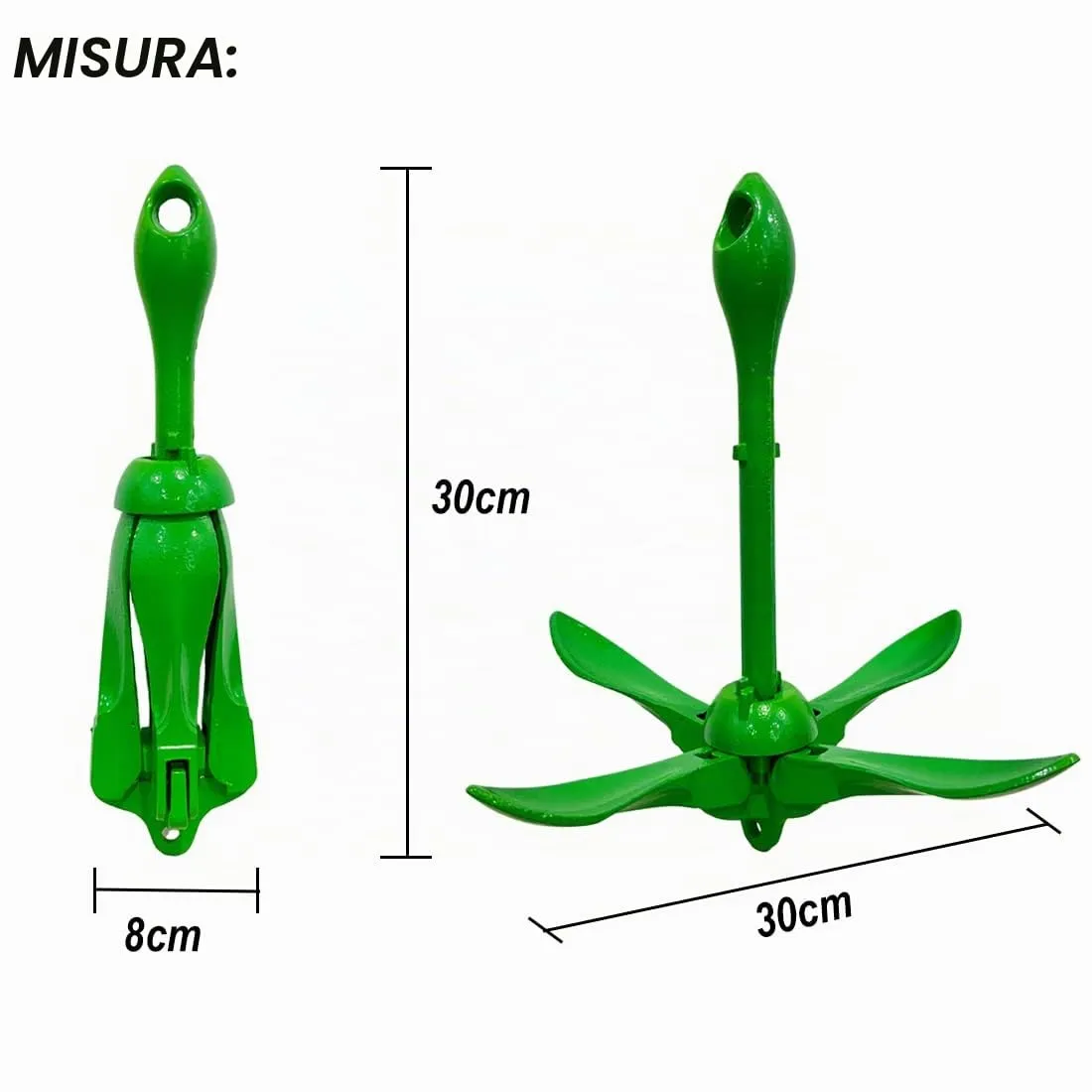 BeGrit Ancora Pieghevole 1.5kg per Kayak e Gommone con Cima - immagine 2