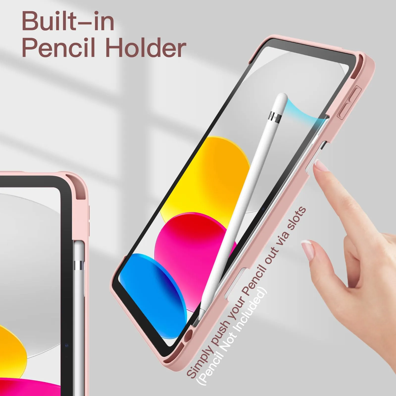 JETech Custodia per iPad 11ª/10ª Gen, Oro Rosa - immagine 5