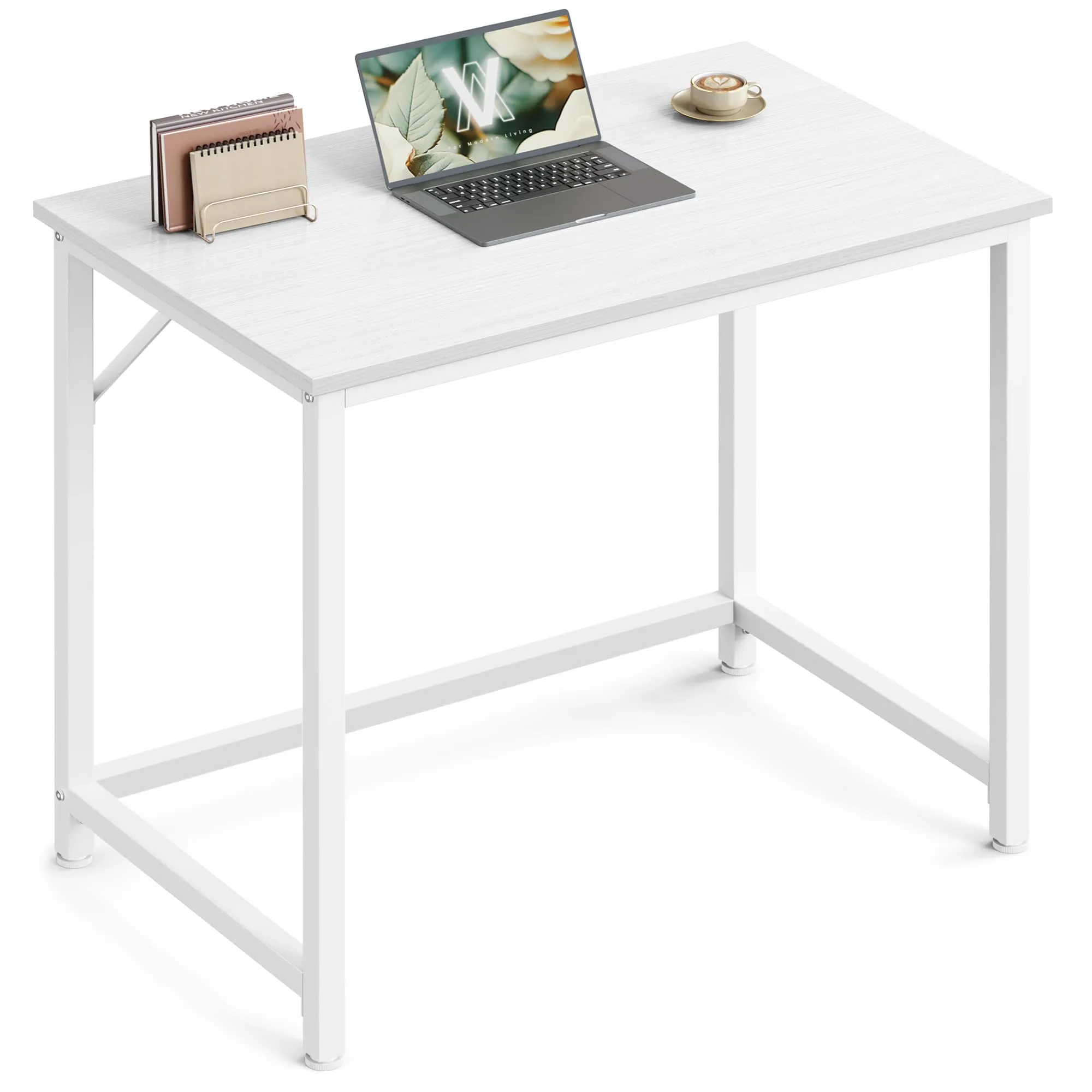 VASAGLE Scrivania per Computer 80 x 50 x 76 cm, Bianco Acero e Bianco Nuvola LWD038W44 - immagine 1