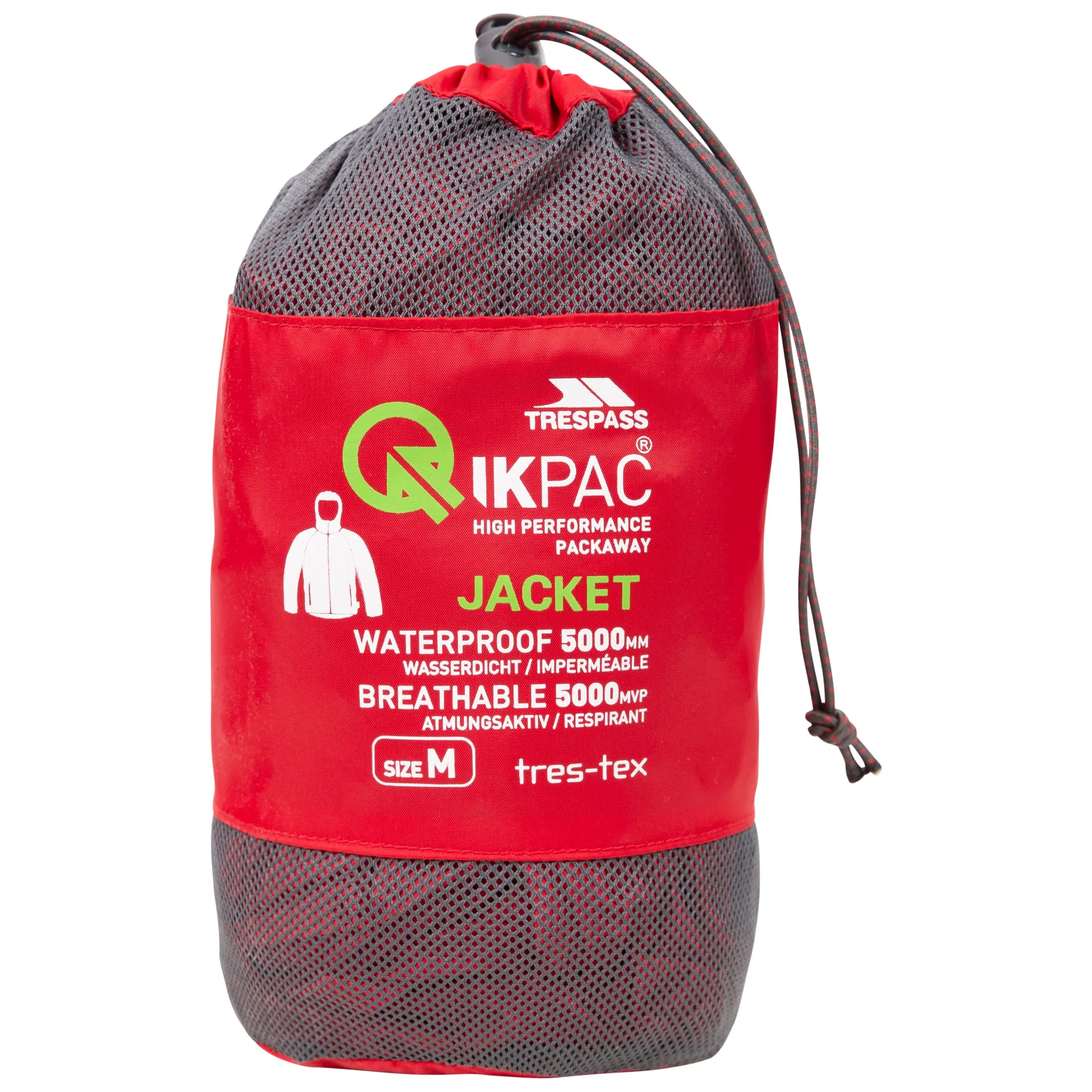 Trespass Qikpac Giacca Impermeabile Compatta - Rosso - M - immagine 3