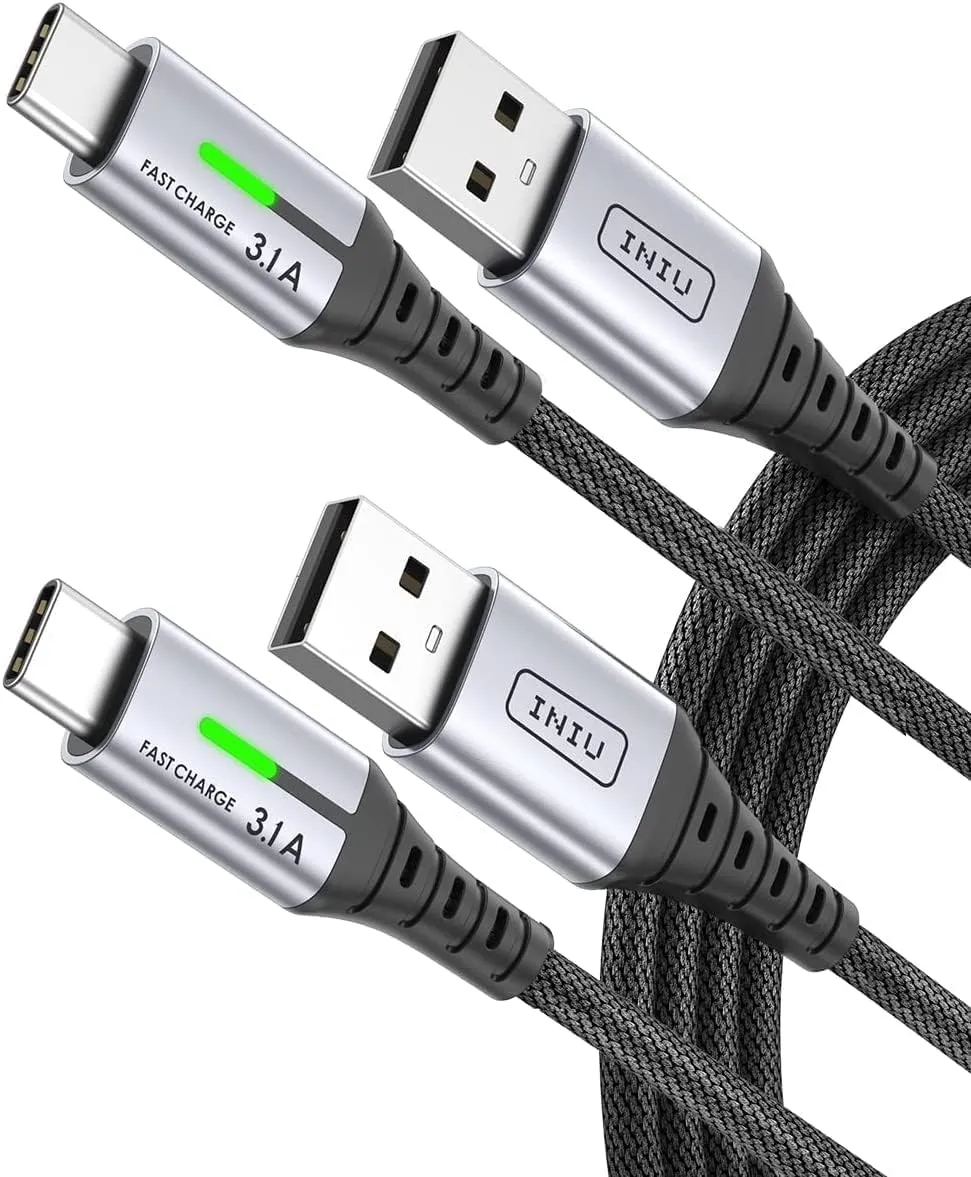 INIU Cavo USB a USB C, 2m, 2 Pezzi, 3.1A, Nylon Intrecciato - immagine 1