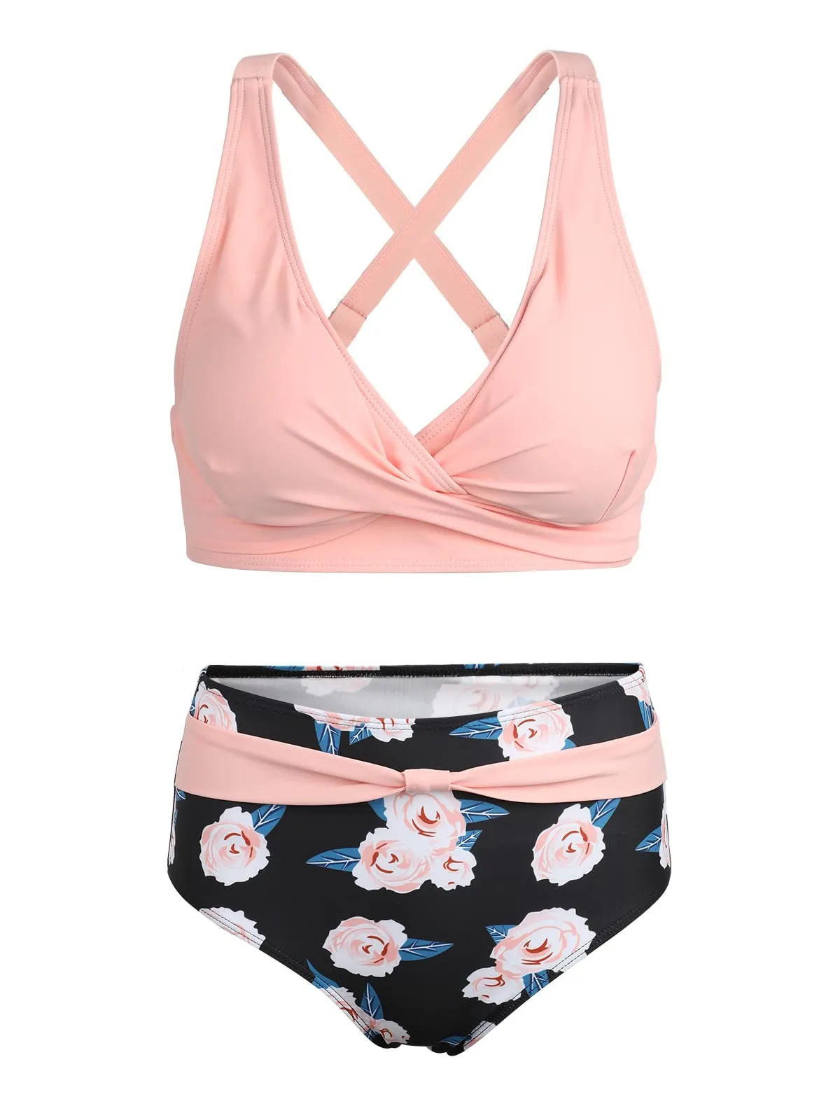 Adigaber Costume da Bagno Bikini Due Pezzi Donna Vita Alta Stampato - immagine 4