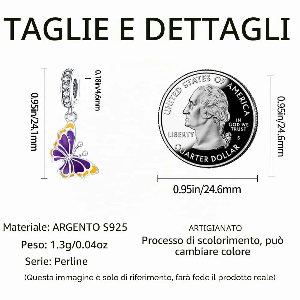 Pandach Bead Charm in Argento Sterling 925 con Cubic Zirconia per Braccialetti e Collane Europee - immagine 4
