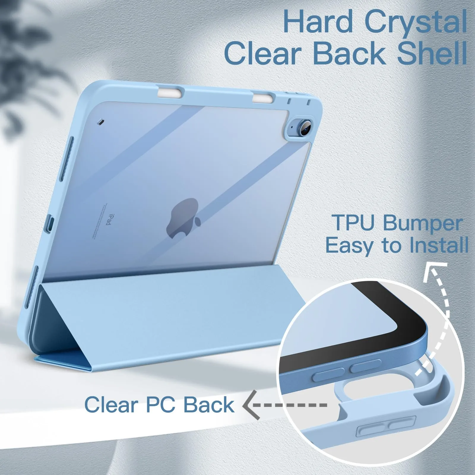JETech Custodia per iPad 11ª/10ª Gen, Cielo Blu - immagine 3