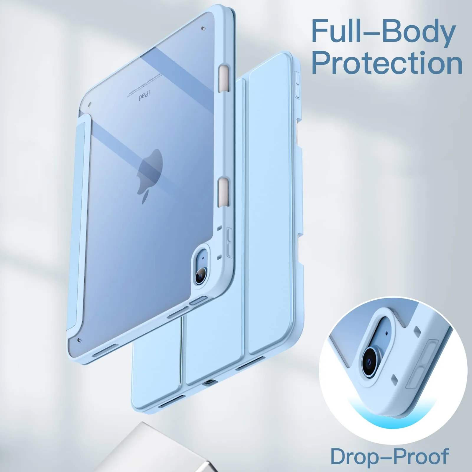JETech Custodia per iPad 11ª/10ª Gen, Cielo Blu - immagine 4