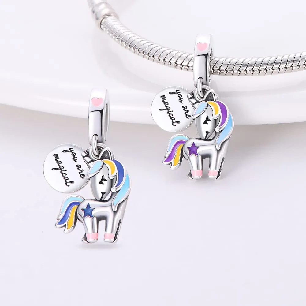 Pandach Bead Charm Ciondolo Argento Sterling 925 con Cubic Zirconia per Braccialetti e Collane Europei - immagine 2