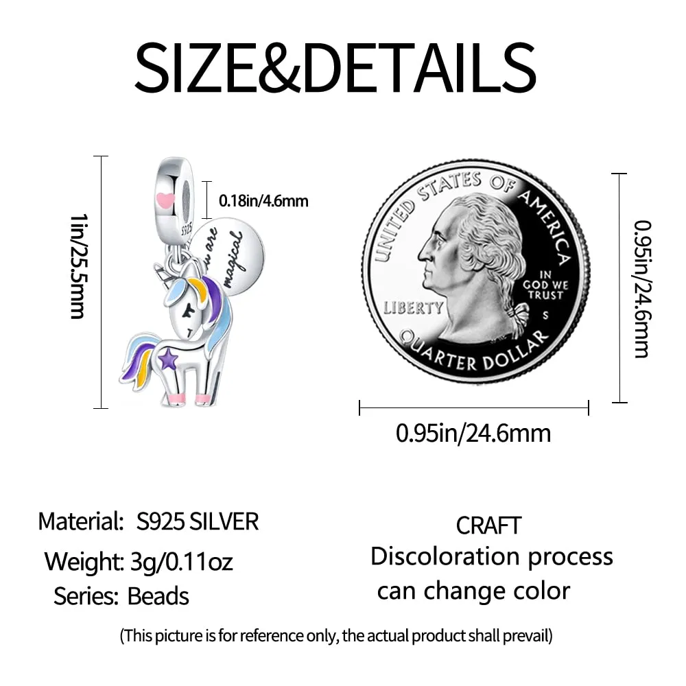 Pandach Bead Charm Ciondolo Argento Sterling 925 con Cubic Zirconia per Braccialetti e Collane Europei - immagine 3