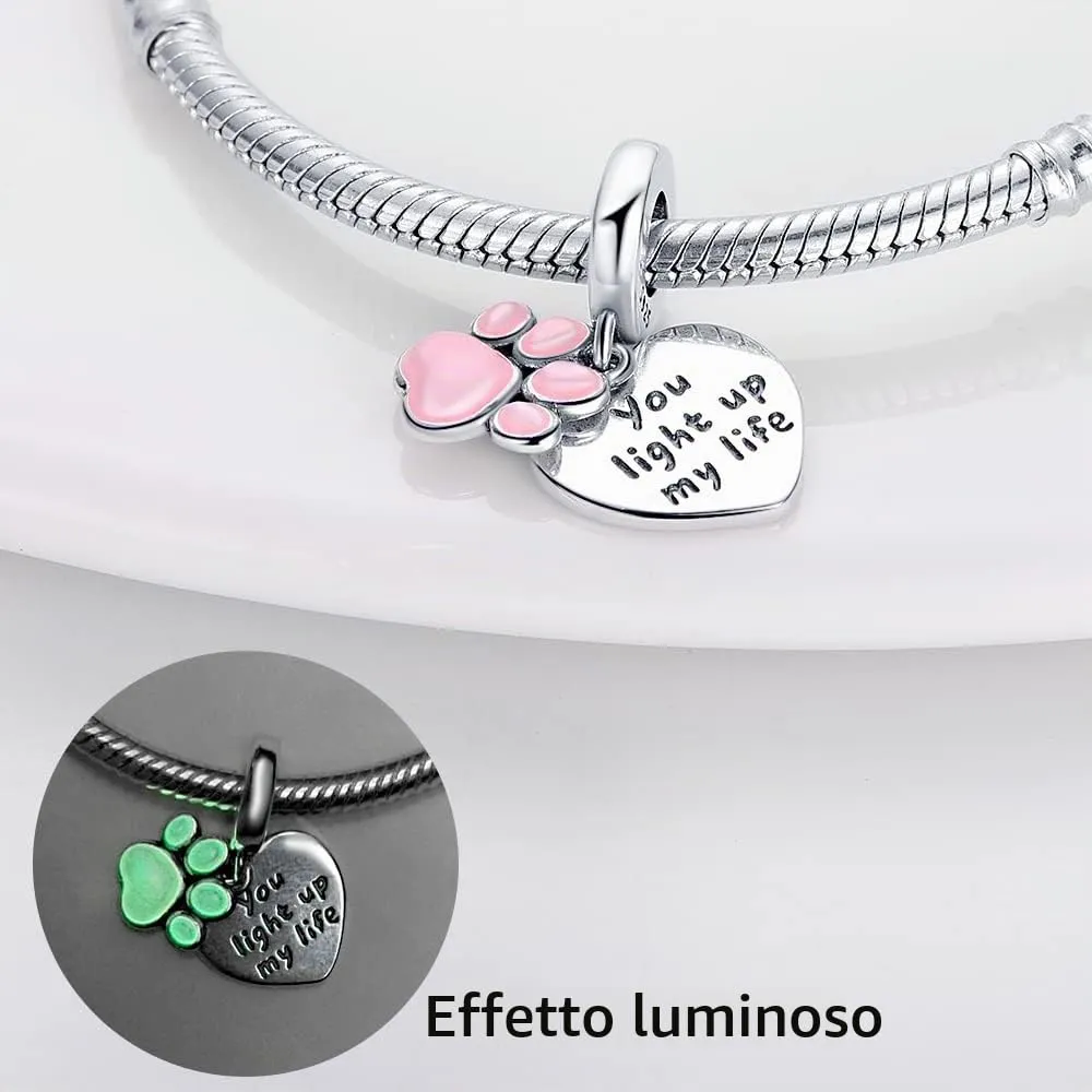 Pandach Bead Charm Ciondolo Argento Sterling 925 con Cubic Zirconia per Braccialetti e Collane Europei - immagine 2