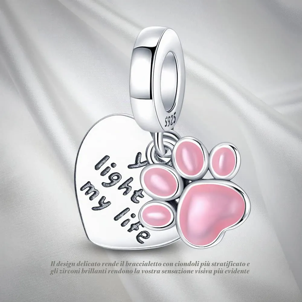 Pandach Bead Charm Ciondolo Argento Sterling 925 con Cubic Zirconia per Braccialetti e Collane Europei - immagine 6