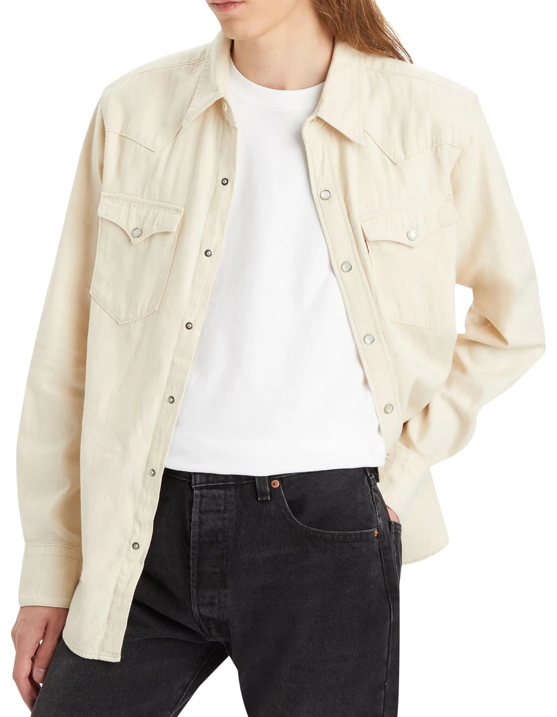 Levi's Barstow Western Standard Shirt - Eddlyn Ecru, XS - immagine 5
