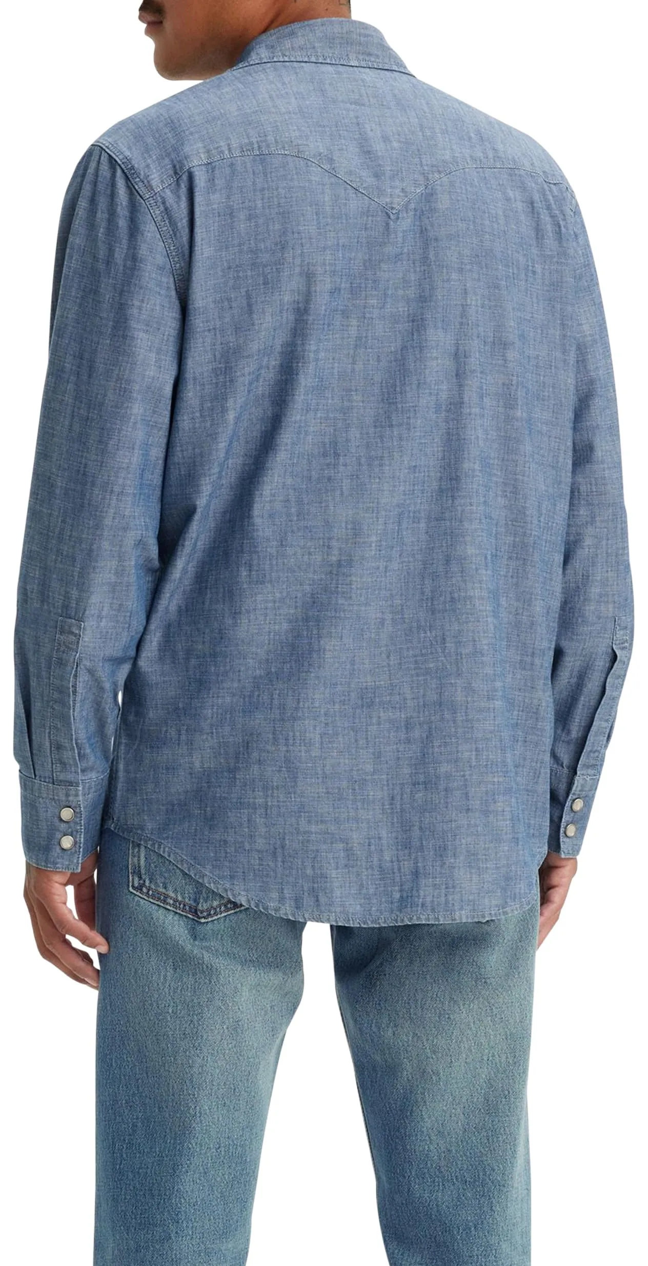 Levi's Barstow Western Standard Shirt, Grant Mid Blue Chambray, S - immagine 3