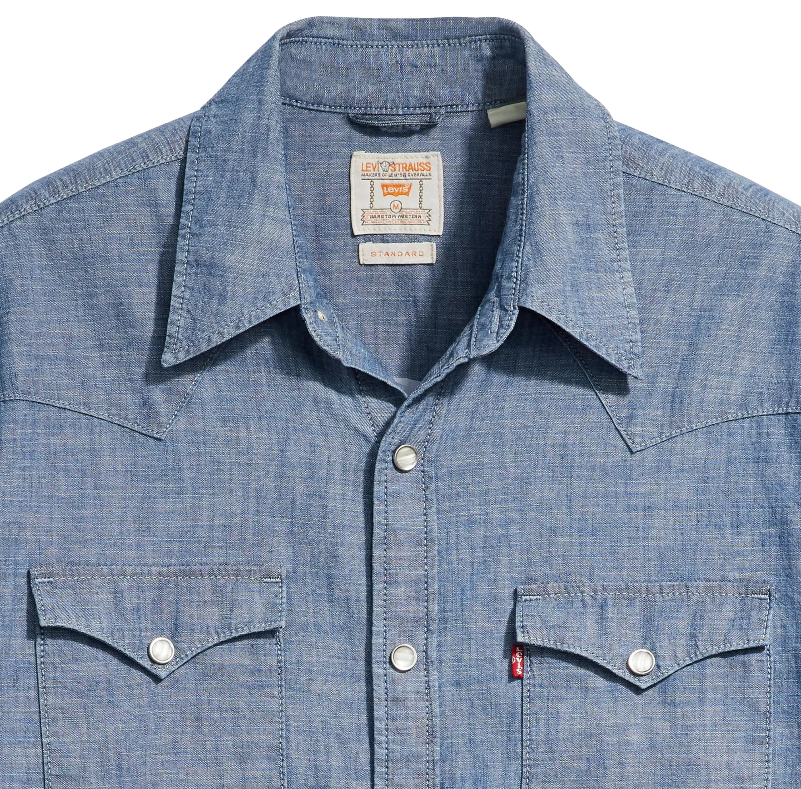 Levi's Barstow Western Standard Shirt, Grant Mid Blue Chambray, S - immagine 4