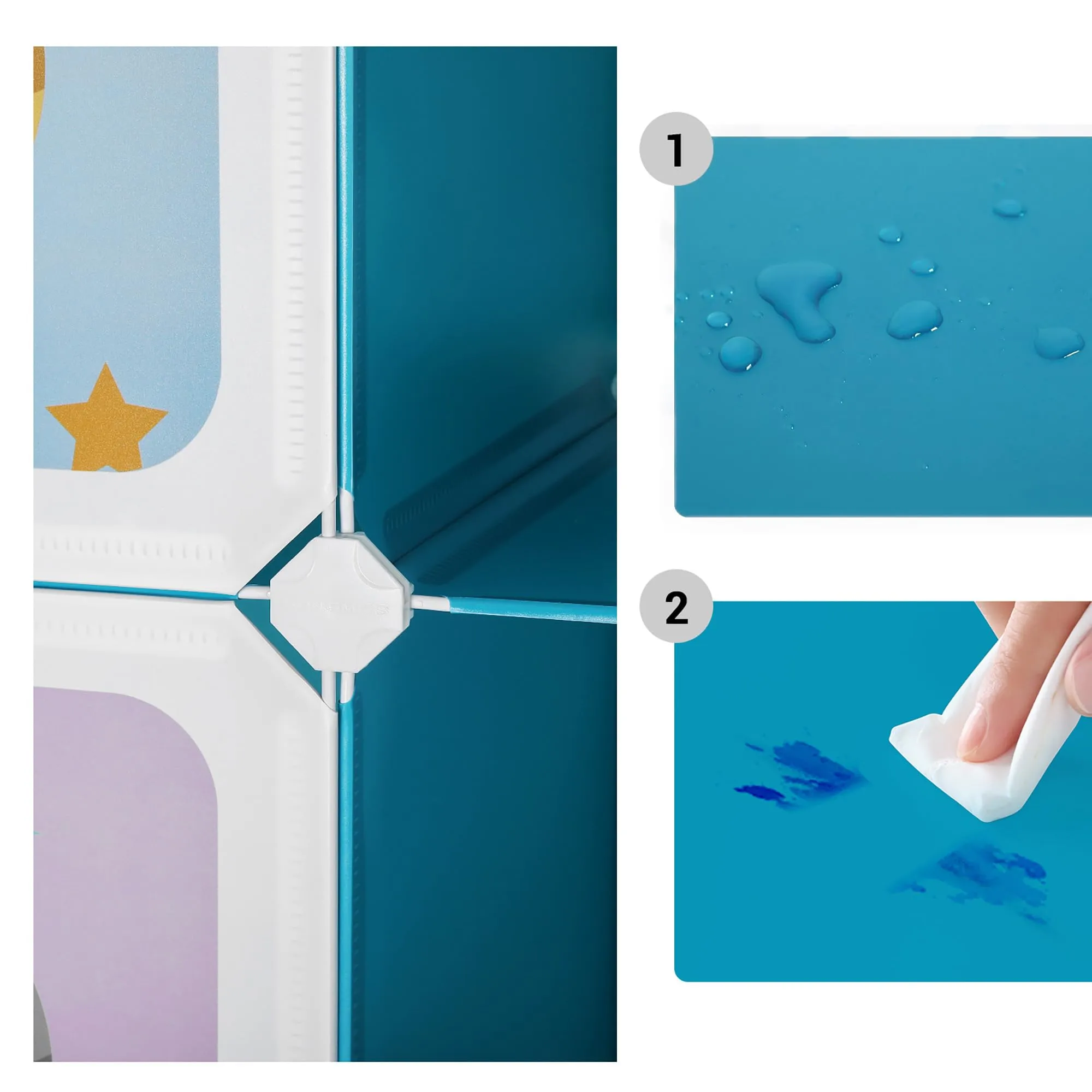 SONGMICS Scaffale Portaoggetti a 15 Cubi per Bambini, Organizzatore Modulare in Plastica, 153 x 31 x 153 cm, Azzurro LPC902Q01 - immagine 7
