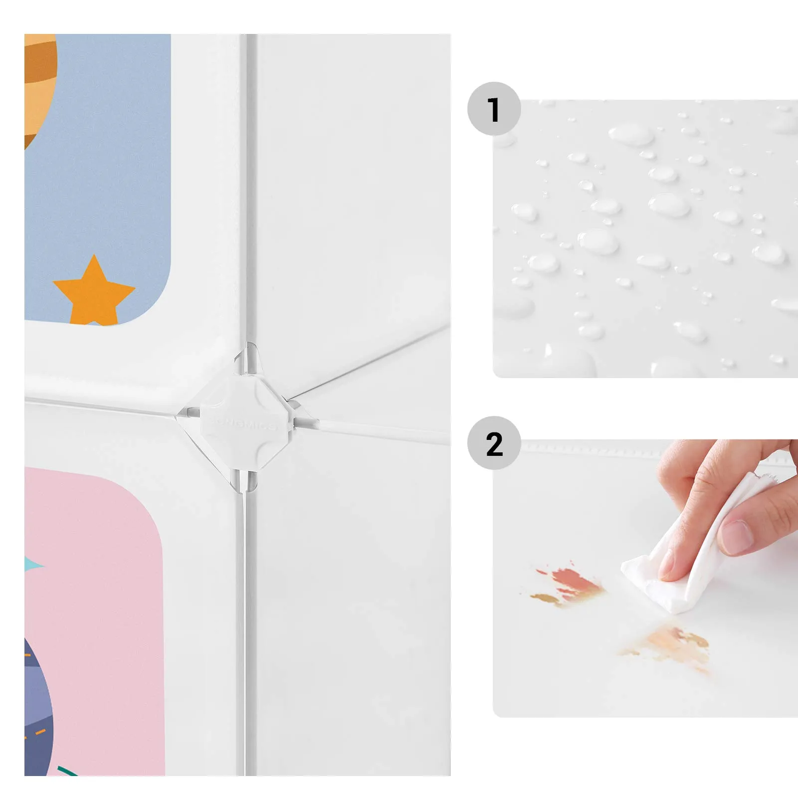 SONGMICS Scaffale Portaoggetti per Bambini 10 Cubi, Organizzatore Modulare in Plastica, 123 x 31 x 123 cm, Bianco LPC903W01 - immagine 5