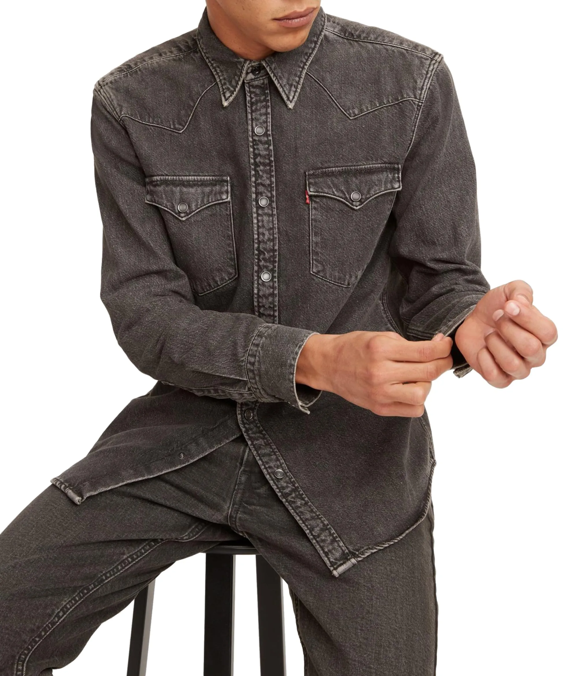 Levi's Barstow Western Standard Shirt, Black Washed, S - immagine 3