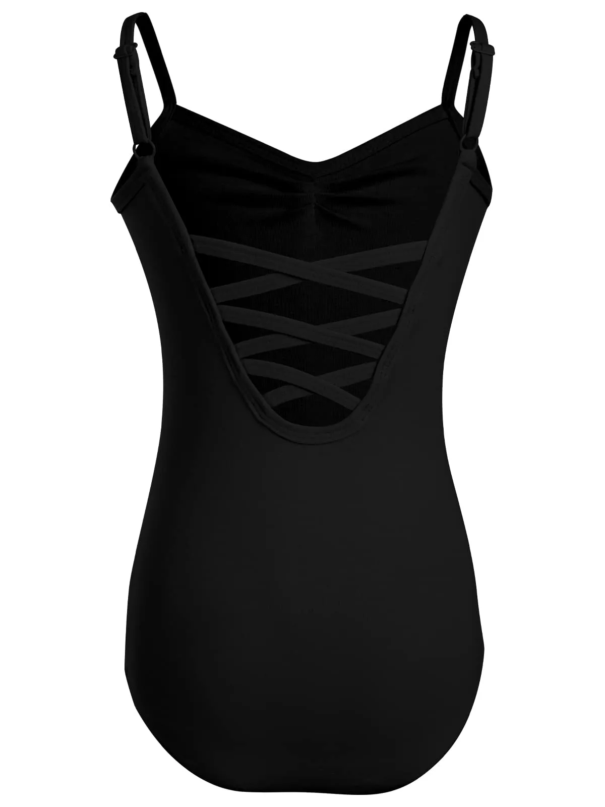 tanzdunsje Body Danza Classica per Donne e Bambina con Spalline Regolabili, Nero, 120 - immagine 4