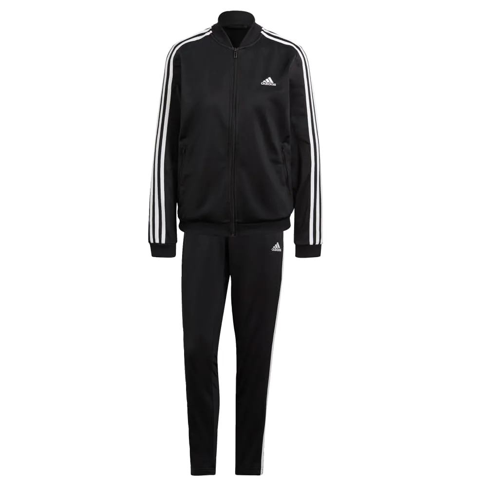 adidas Women's Essentials 3-Stripes Track Suit - Black/White - Small - immagine 1
