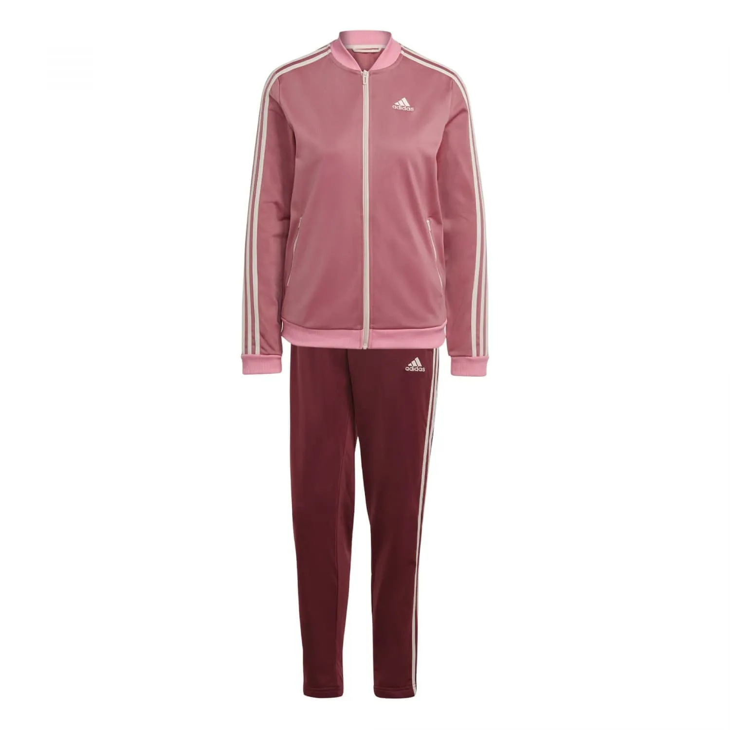 adidas Essentials 3-Stripes Track Suit, Shadow Red/Pink Strata/Wonder Quartz/Bliss Pink, Women's S - immagine 4