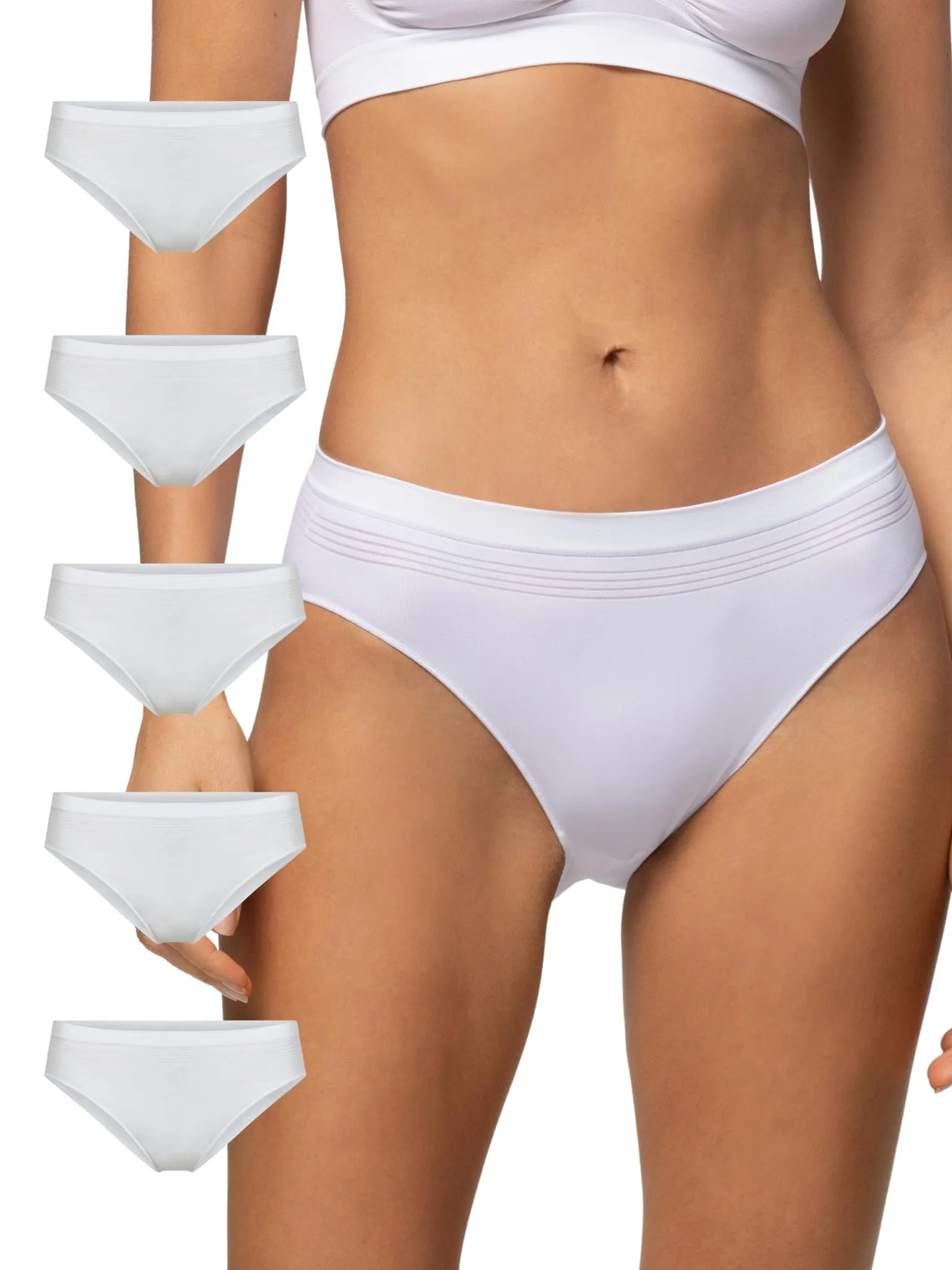 Pompea Slip Donna in Microfibra Senza Cuciture, 5 Paia - immagine 1