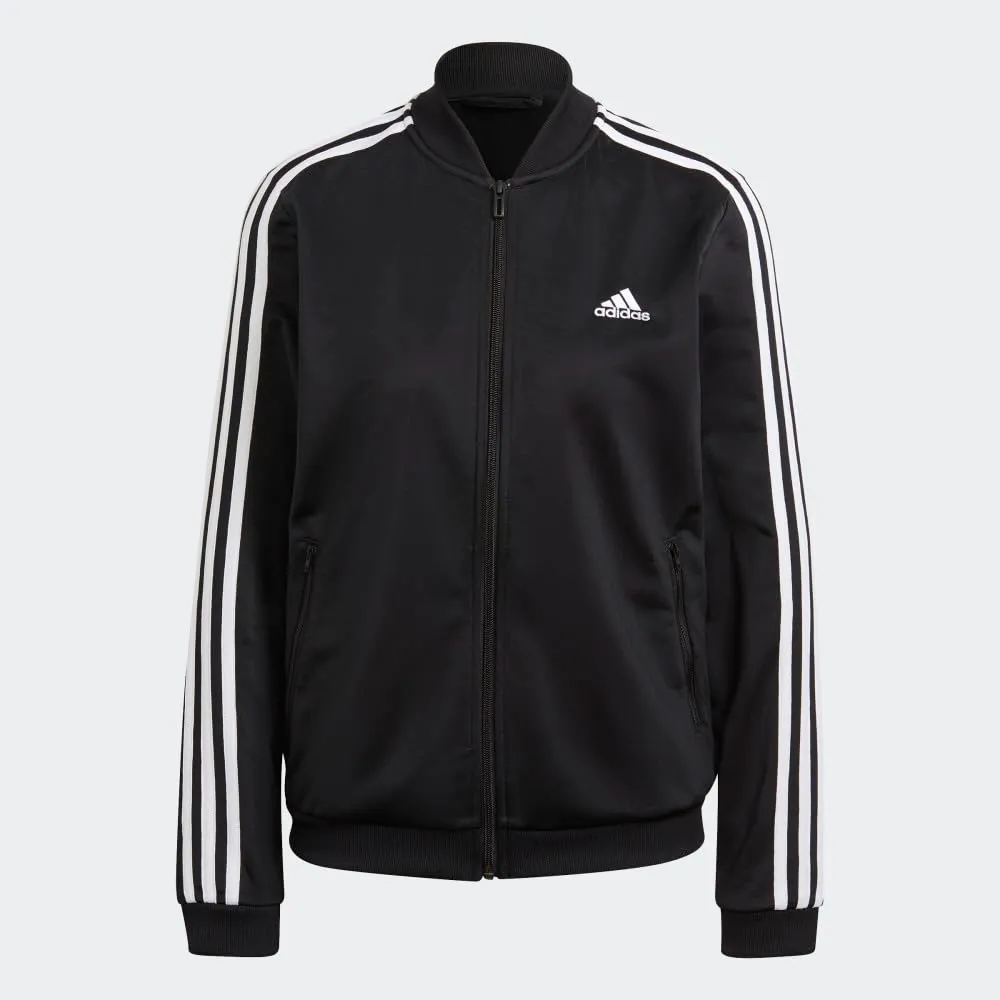adidas Women's Essentials 3-Stripes Tracksuit, Black/White, XS - immagine 2