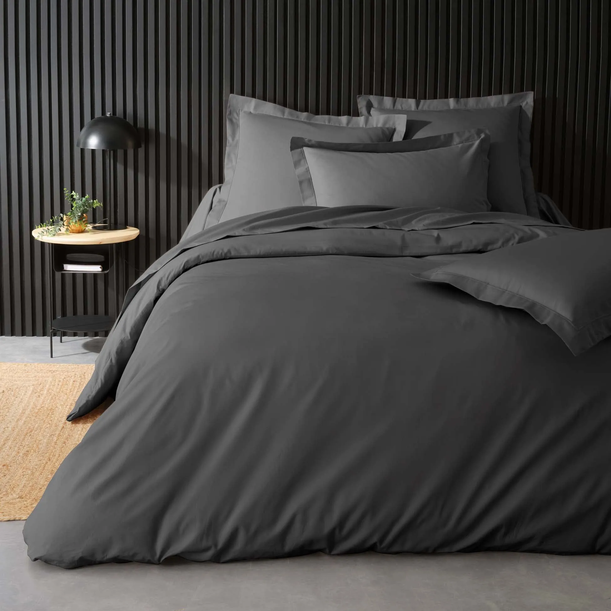 Douceur d'Intérieur Copripiumino in Percalle di Cotone, Acciaio, 240 x 220 cm - immagine 3