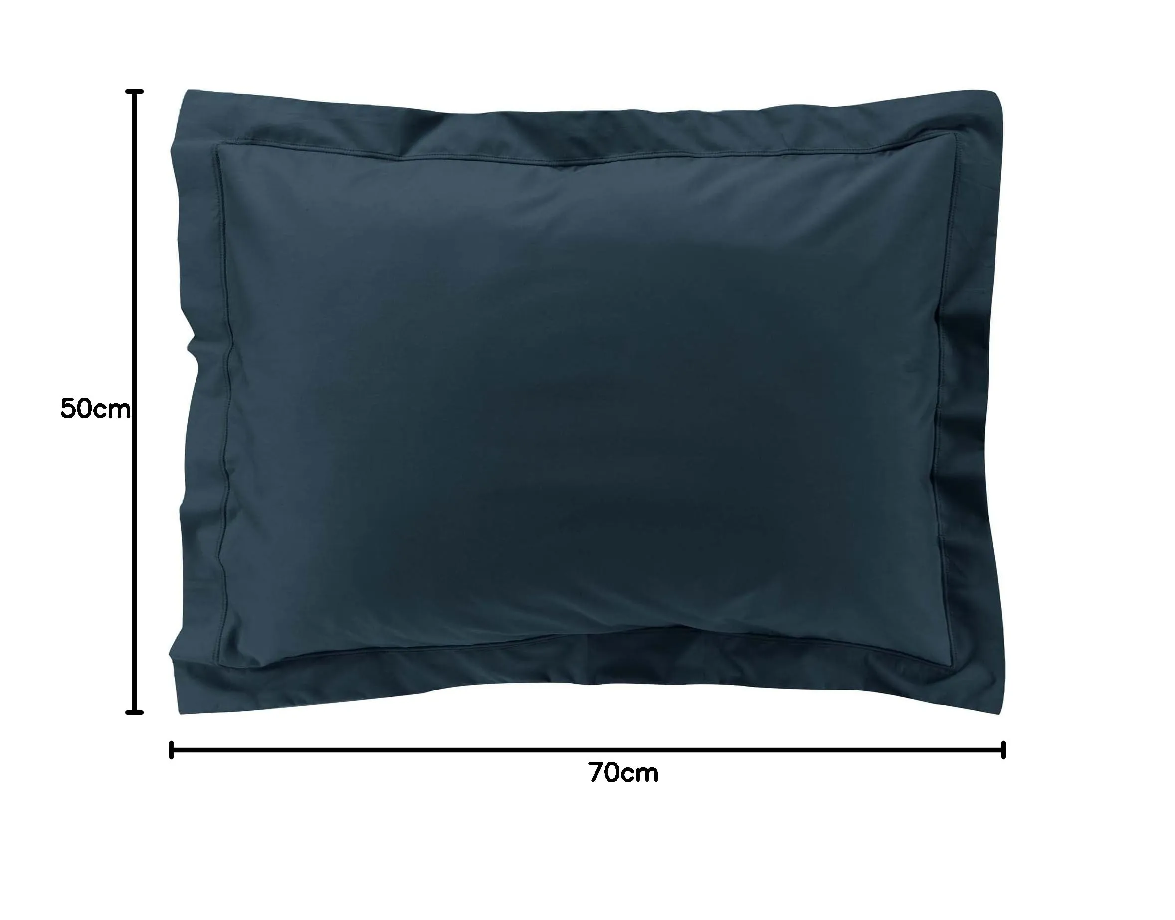 Douceur d'Intérieur Federa per cuscino in percalle di cotone Blu Notte, 50 x 70 cm - immagine 8