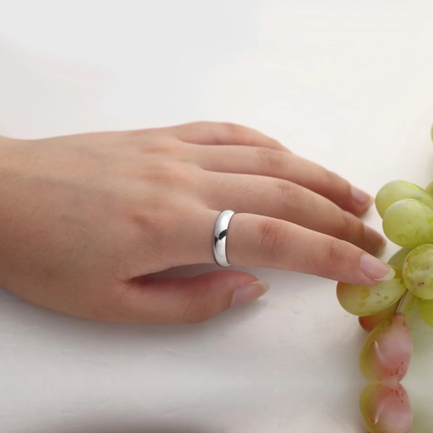 Dankadi Anello di fede nuziale in argento 925 placcato oro, larghezza 3,5 mm, misura 44-70 mm, per uomo e donna - immagine 4