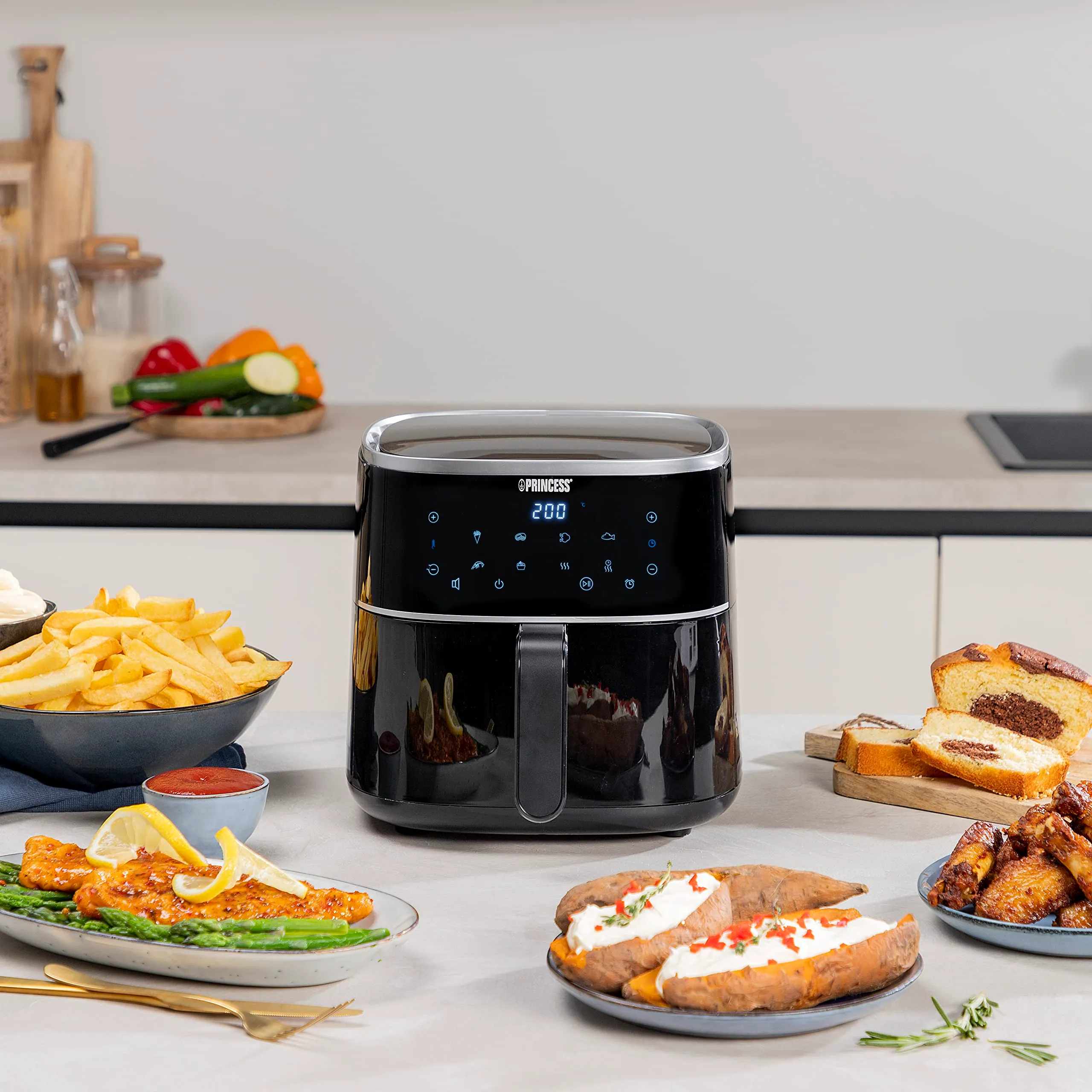 Princess Friggitrice ad Aria 4 L Digitale, 6 Programmi, Display LED Touch, 1800 W, 182238 - immagine 3