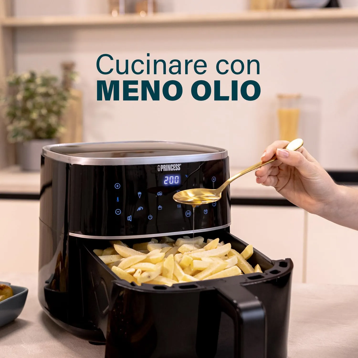 Princess Friggitrice ad Aria 4 L Digitale, 6 Programmi, Display LED Touch, 1800 W, 182238 - immagine 4