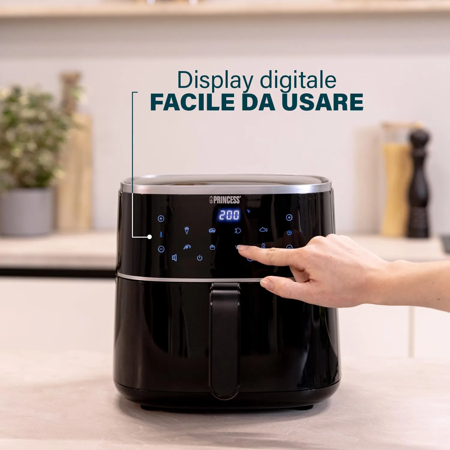 Princess Friggitrice ad Aria 4 L Digitale, 6 Programmi, Display LED Touch, 1800 W, 182238 - immagine 5