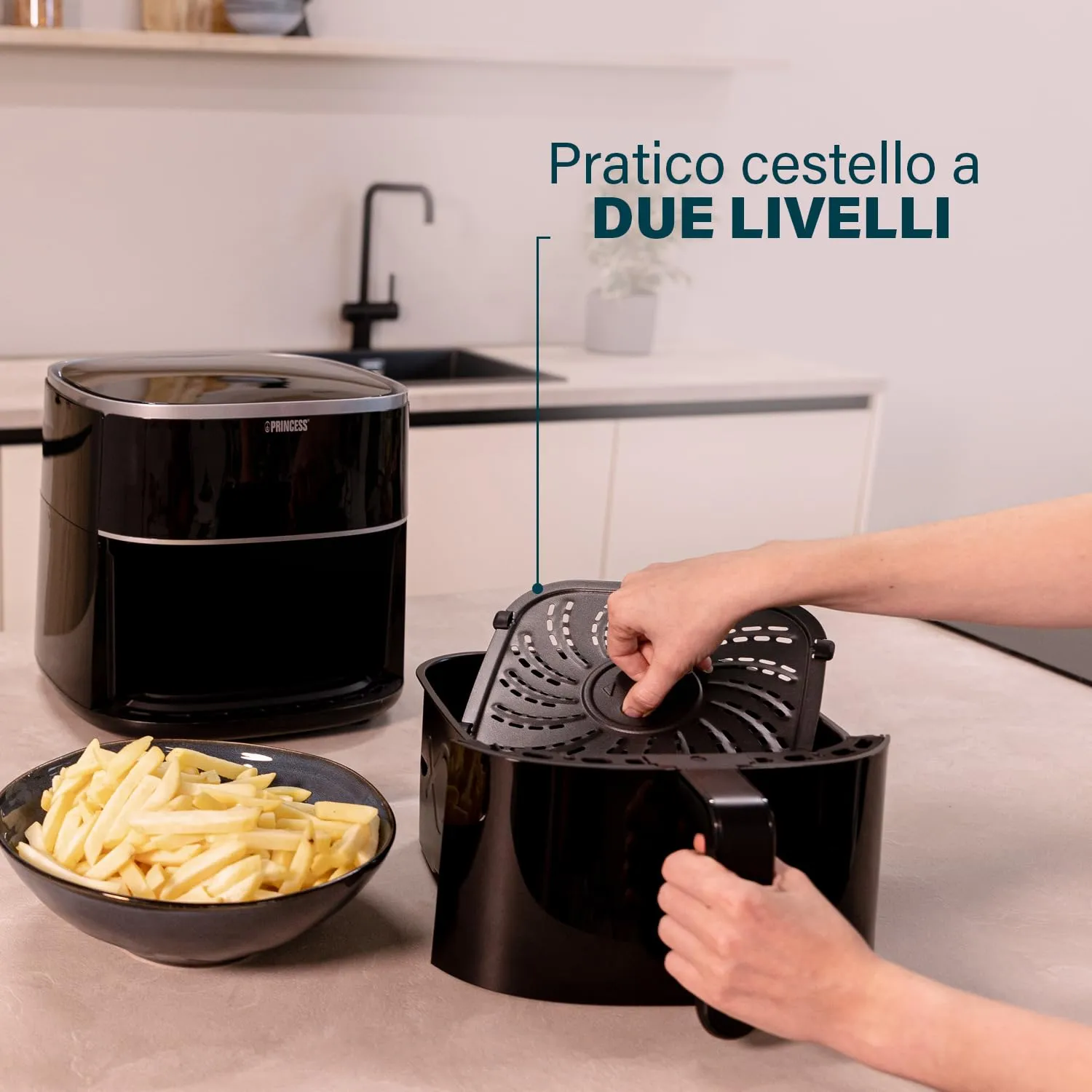 Princess Friggitrice ad Aria 4 L Digitale, 6 Programmi, Display LED Touch, 1800 W, 182238 - immagine 7