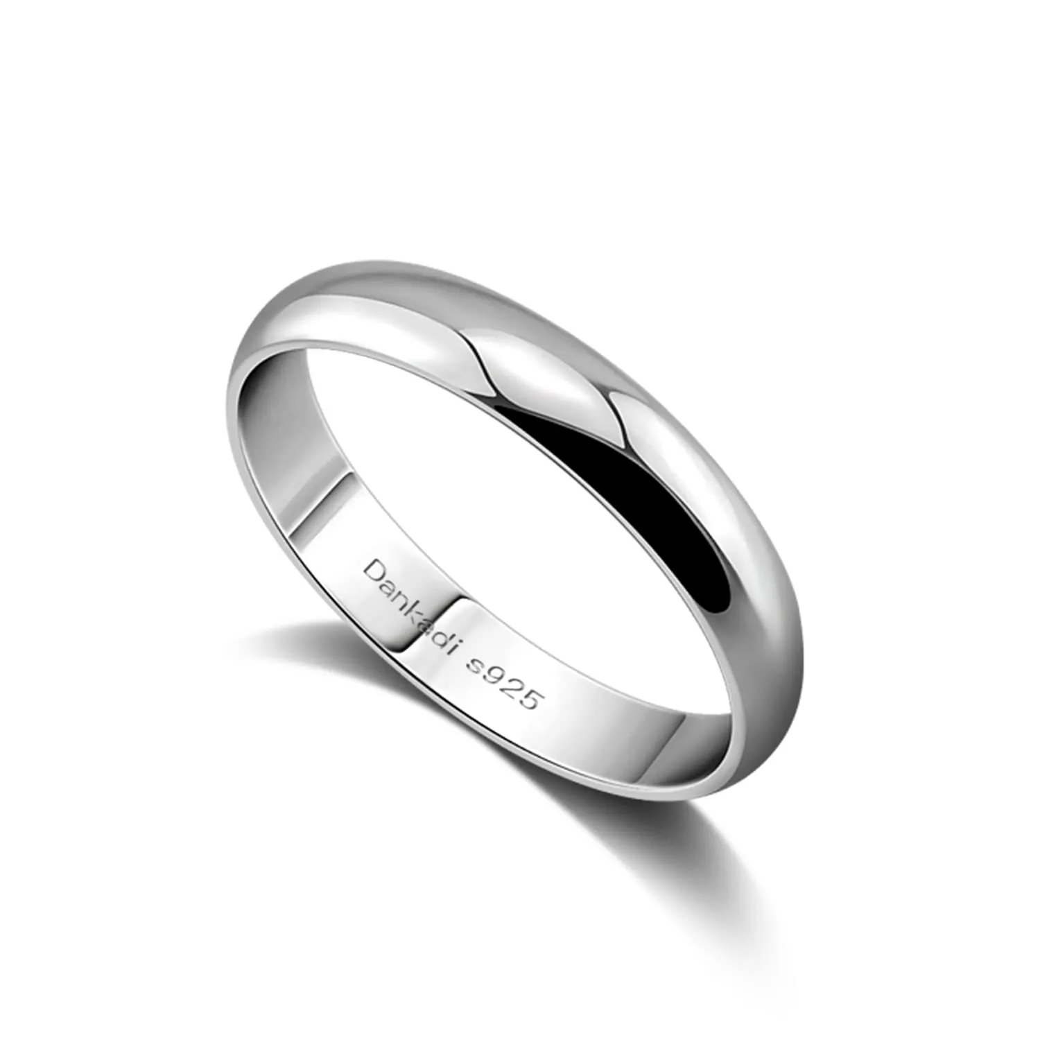 Dankadi Anello Fede in Argento 925 Placcato Oro, 3,5 mm, Argento Sterling - immagine 1