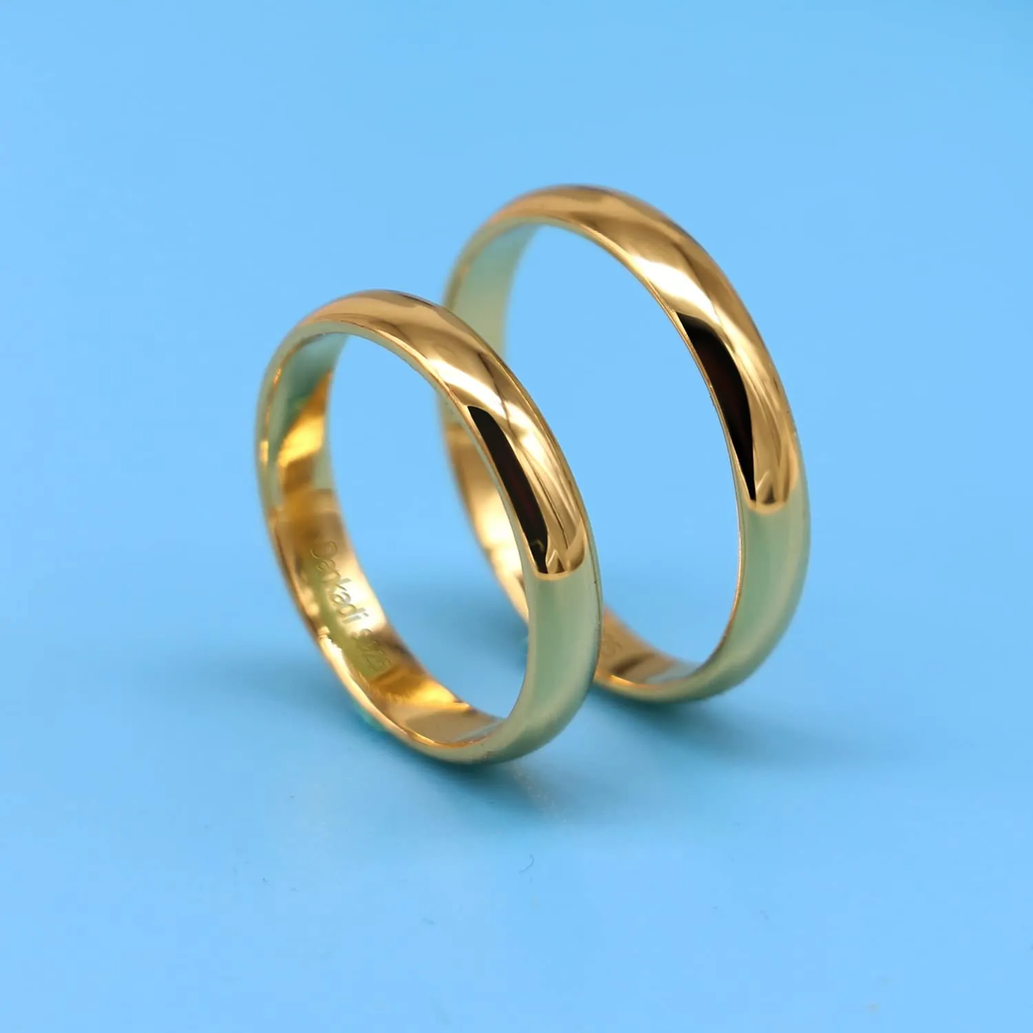 Dankadi Anello Fede in Argento 925 Placcato Oro, 3,5 mm, Taglia 3# à 13# - immagine 4