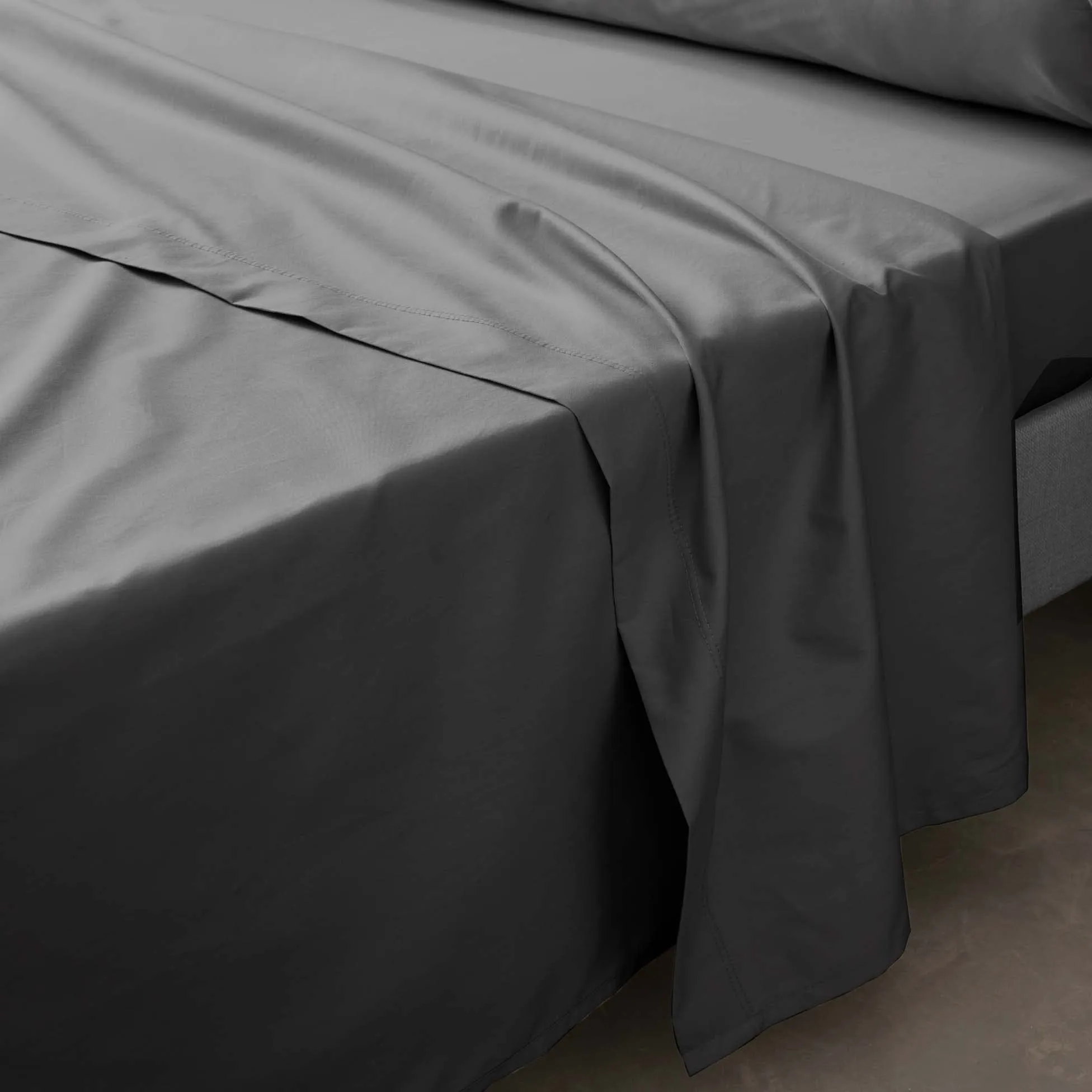 Douceur d'Intérieur Lenzuolo Piano in Percalle di Cotone, Acciaio, 240 x 300 cm - immagine 3
