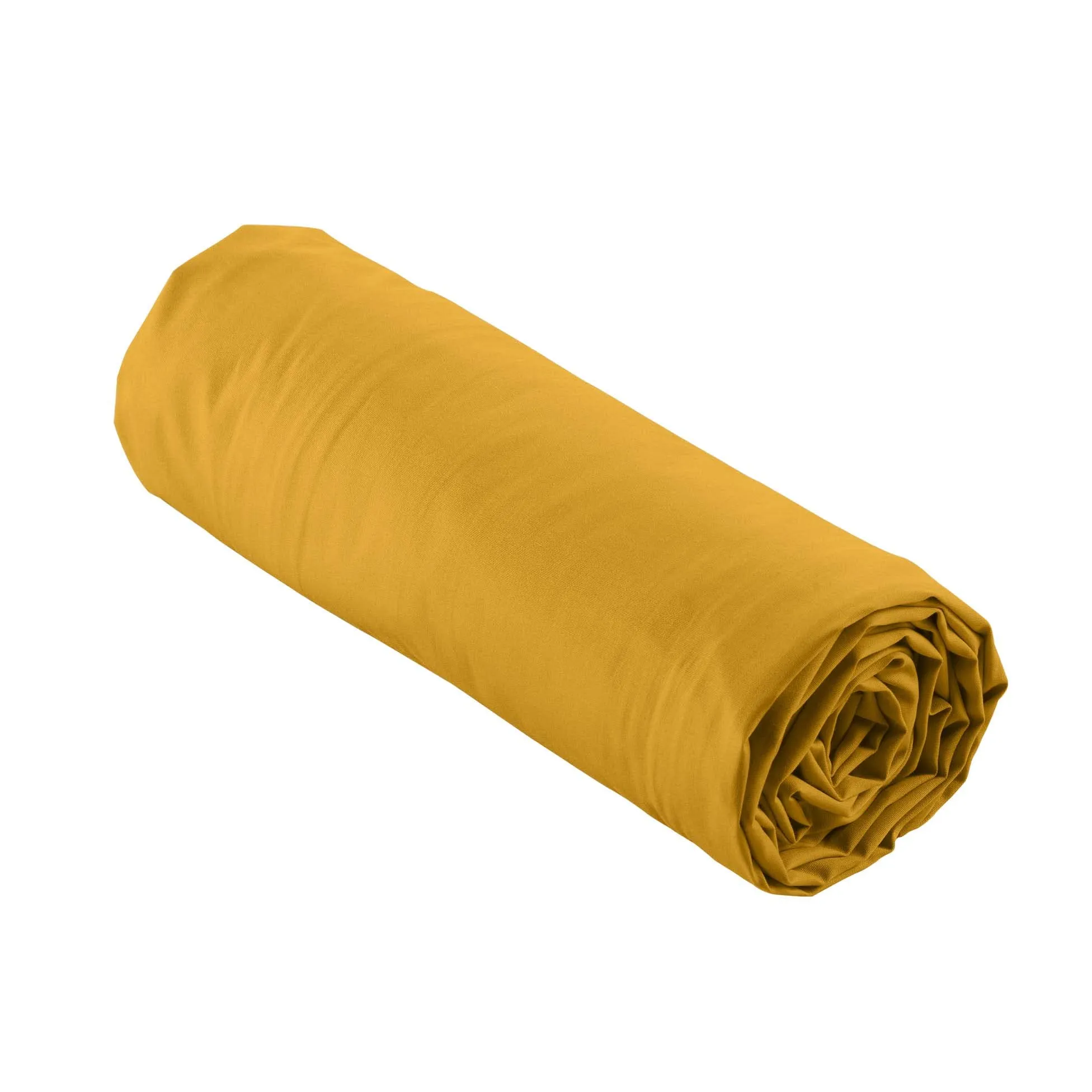 Douceur d'Intérieur Lenzuolo con angoli, 90 x 190 cm, Percalle di Cotone, Curry - immagine 1