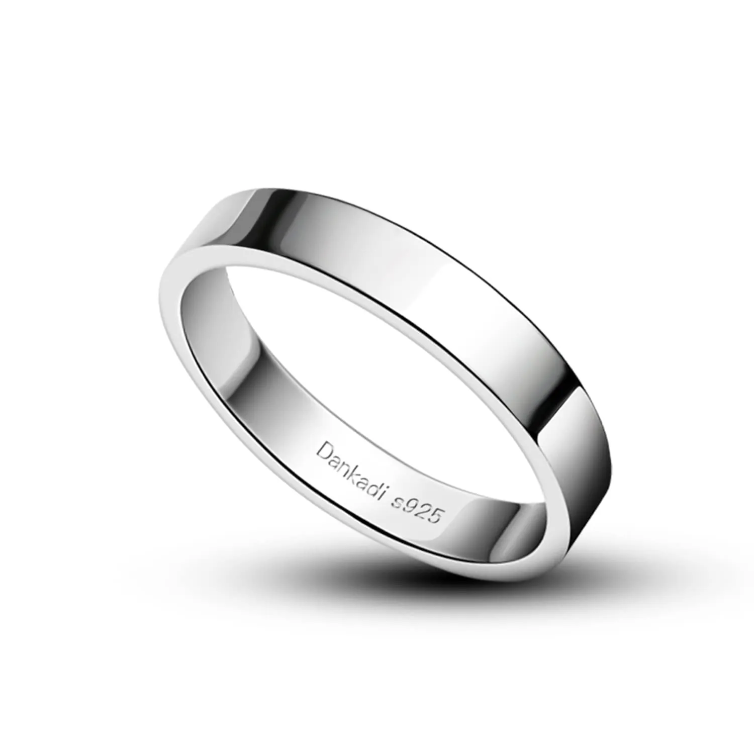 Dankadi Anello di fede in argento 925 placcato oro, 3.5mm, Taglia 11.5 - immagine 1