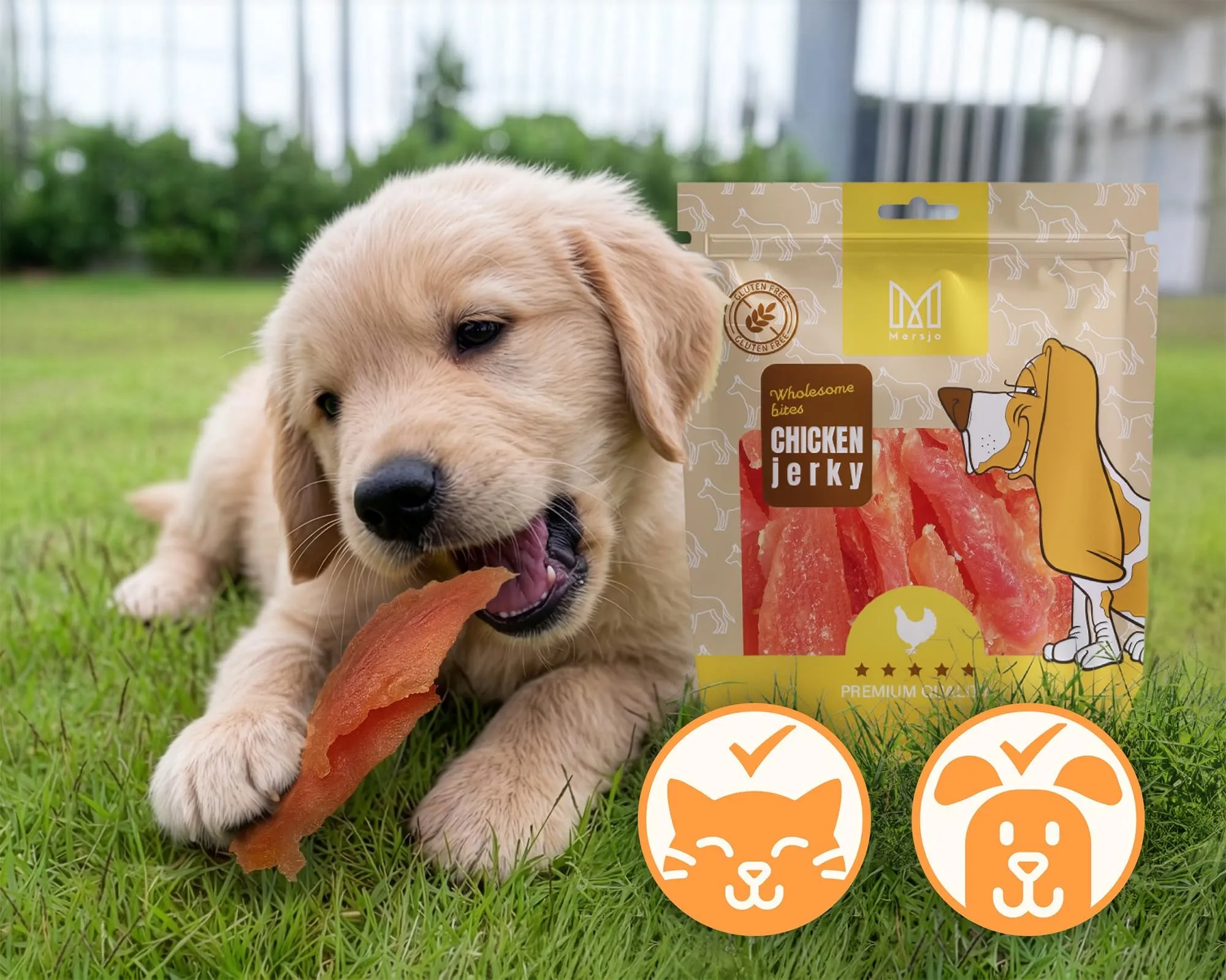 MERSJO Dog Treats, Petto di Pollo Morbido, Senza Cereali e Zuccheri, 500g - immagine 4