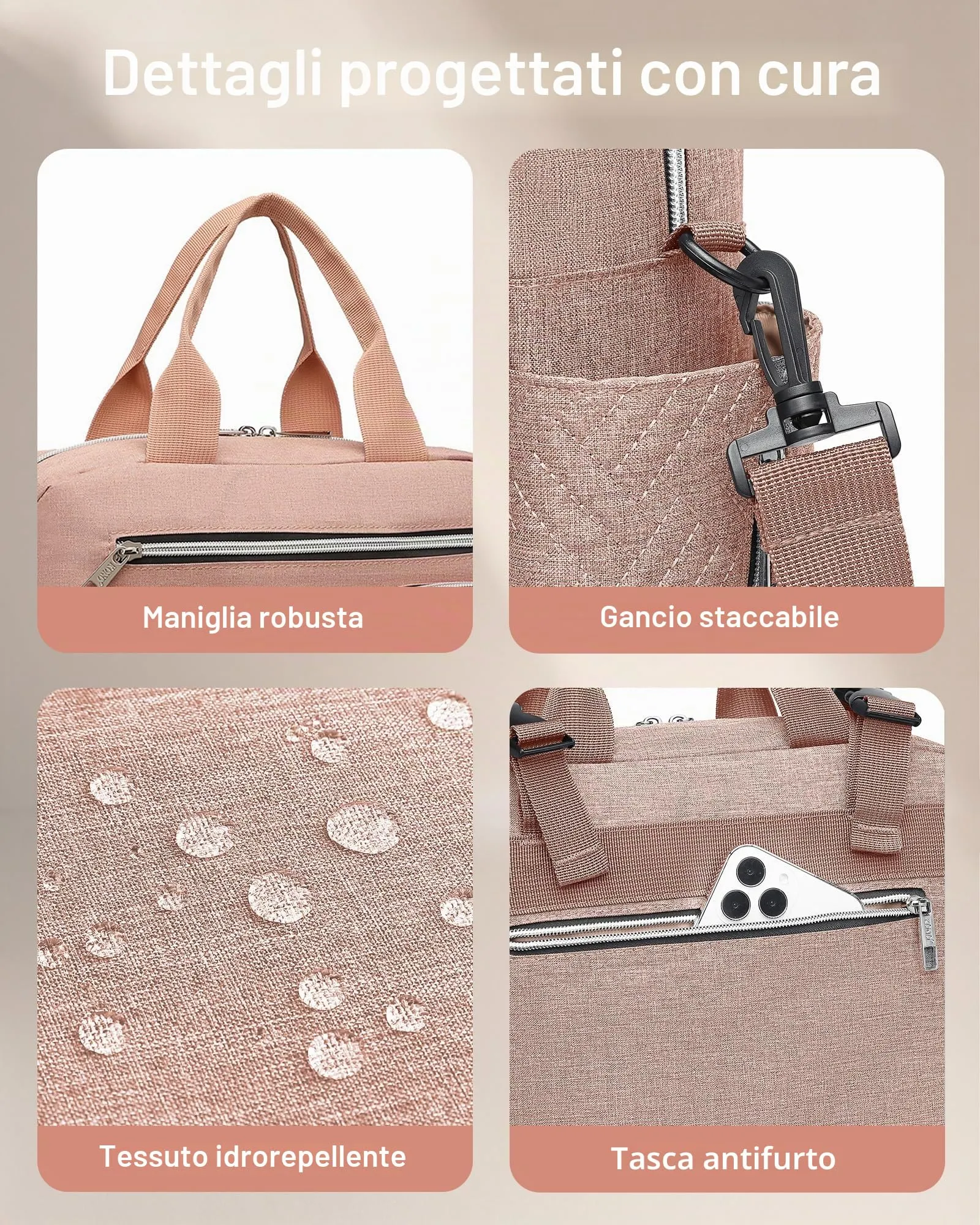 KONO Borsa Fasciatoio Passeggino Neonato, Impermeabile e Multifunzionale - immagine 6