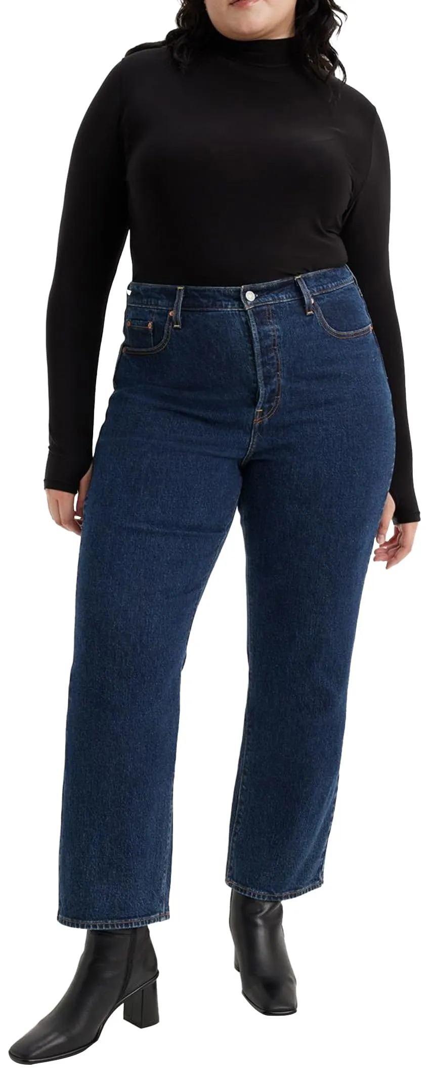Levi's Plus Size Ribcage Straight Ankle Jeans, Salsa Dark Stone, 22 M - immagine 4