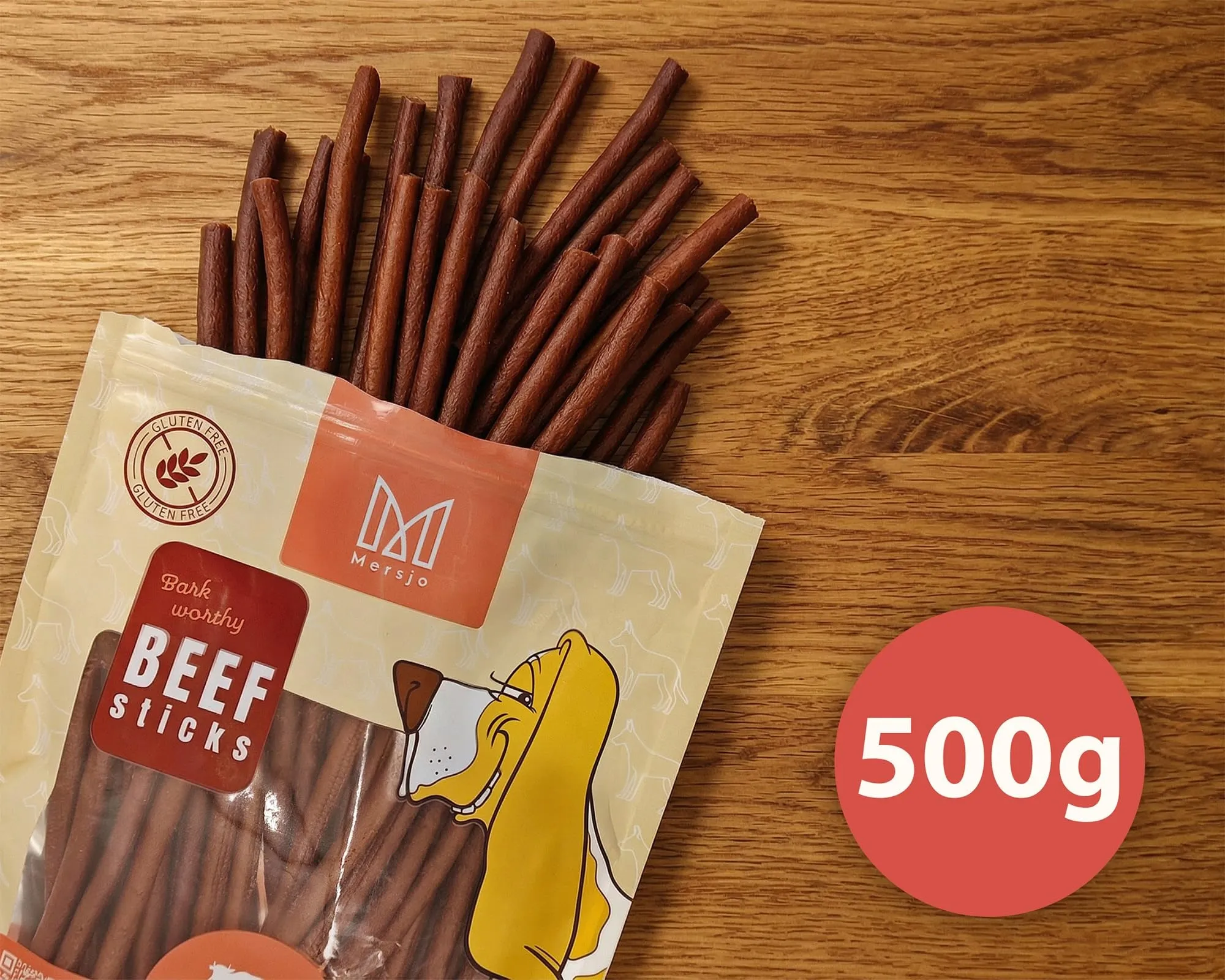 MERSJO Dog Treats Manzo Kabanos, 500g - immagine 5