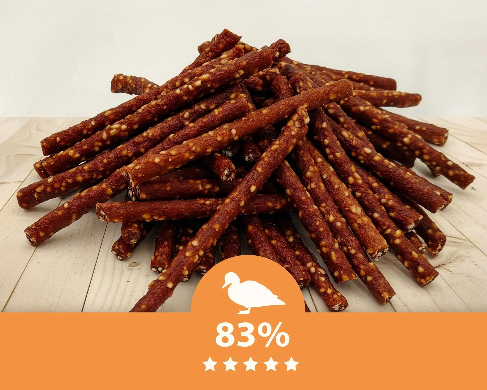 MERSJO Dog Treats Duck and Rice Kabanos, 500g - immagine 9