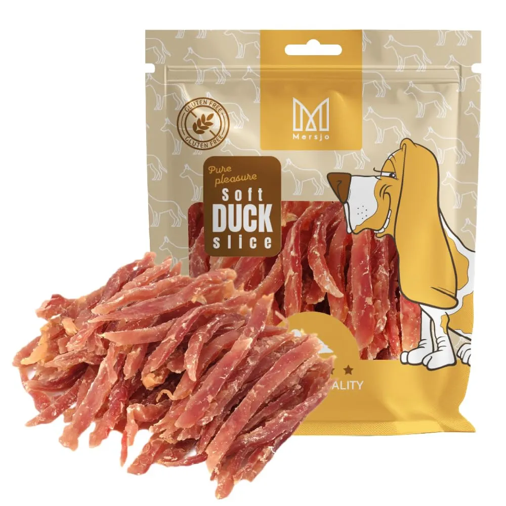 MERSJO Strisce di Anatra Morbida per Cani, Senza Cereali e Zuccheri, 500g - immagine 1